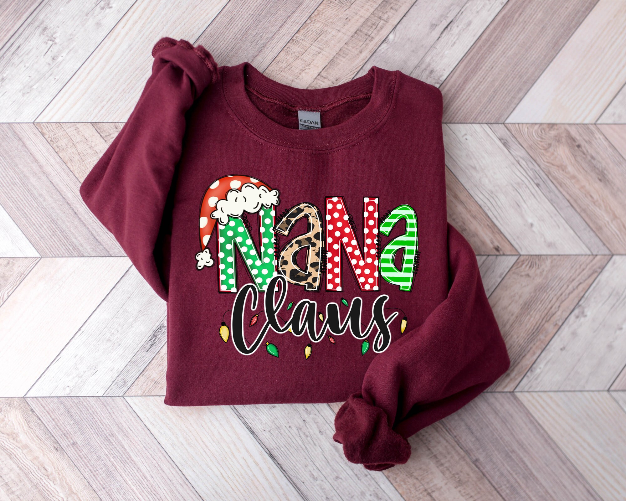 Nana Claus Gift Sweatshirt Nana Christmas Sweater image 2