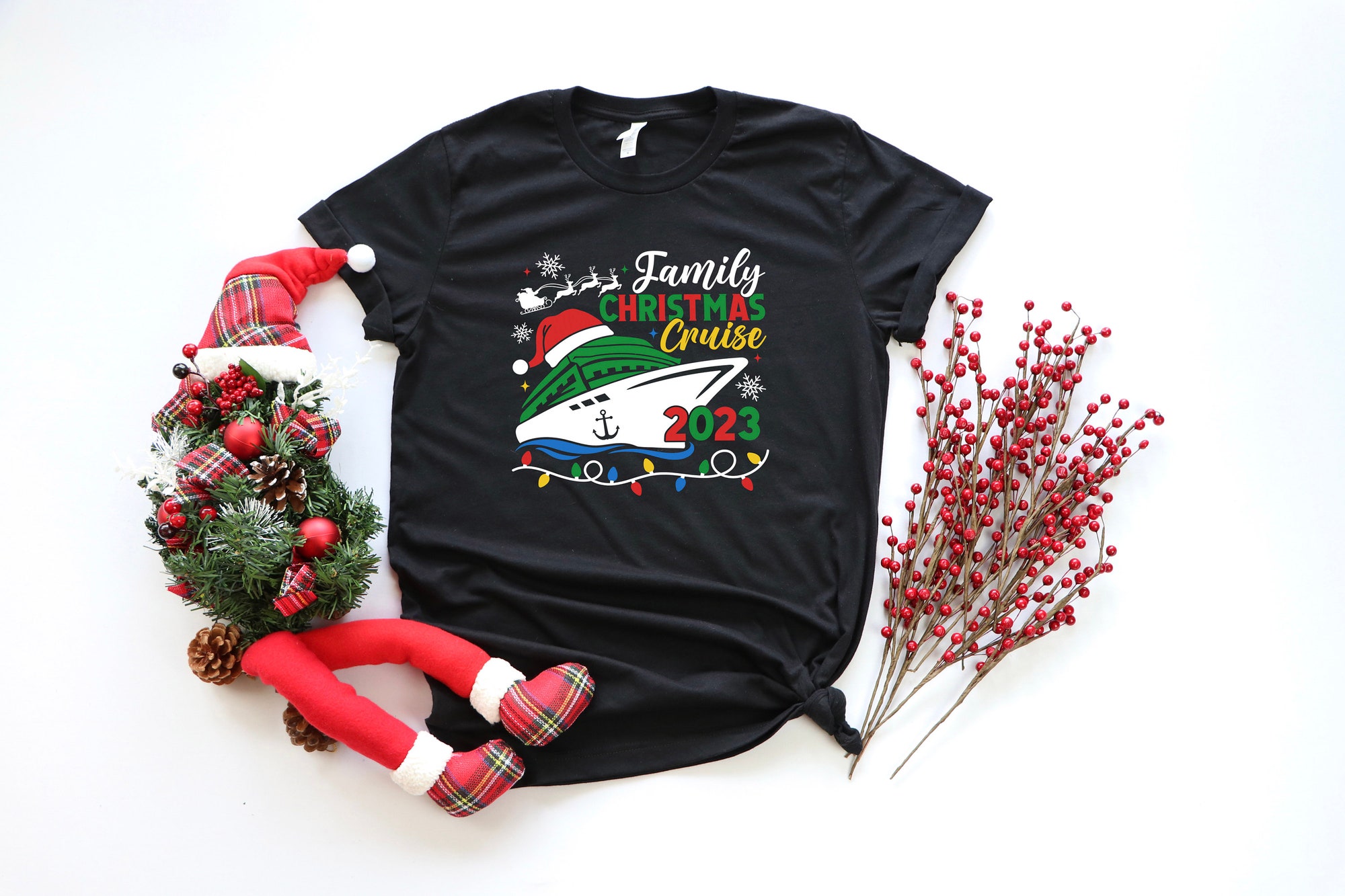 Family Christmas Cruise 2023 Sweatshirt: Vacation & Trip Crew Shirt image 4