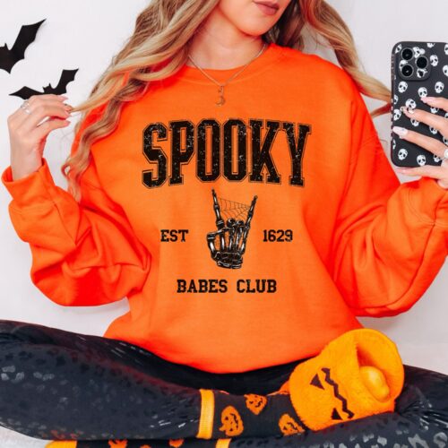 Spooky Babes Club Sweatshirt - Halloween Tee for Women image 0