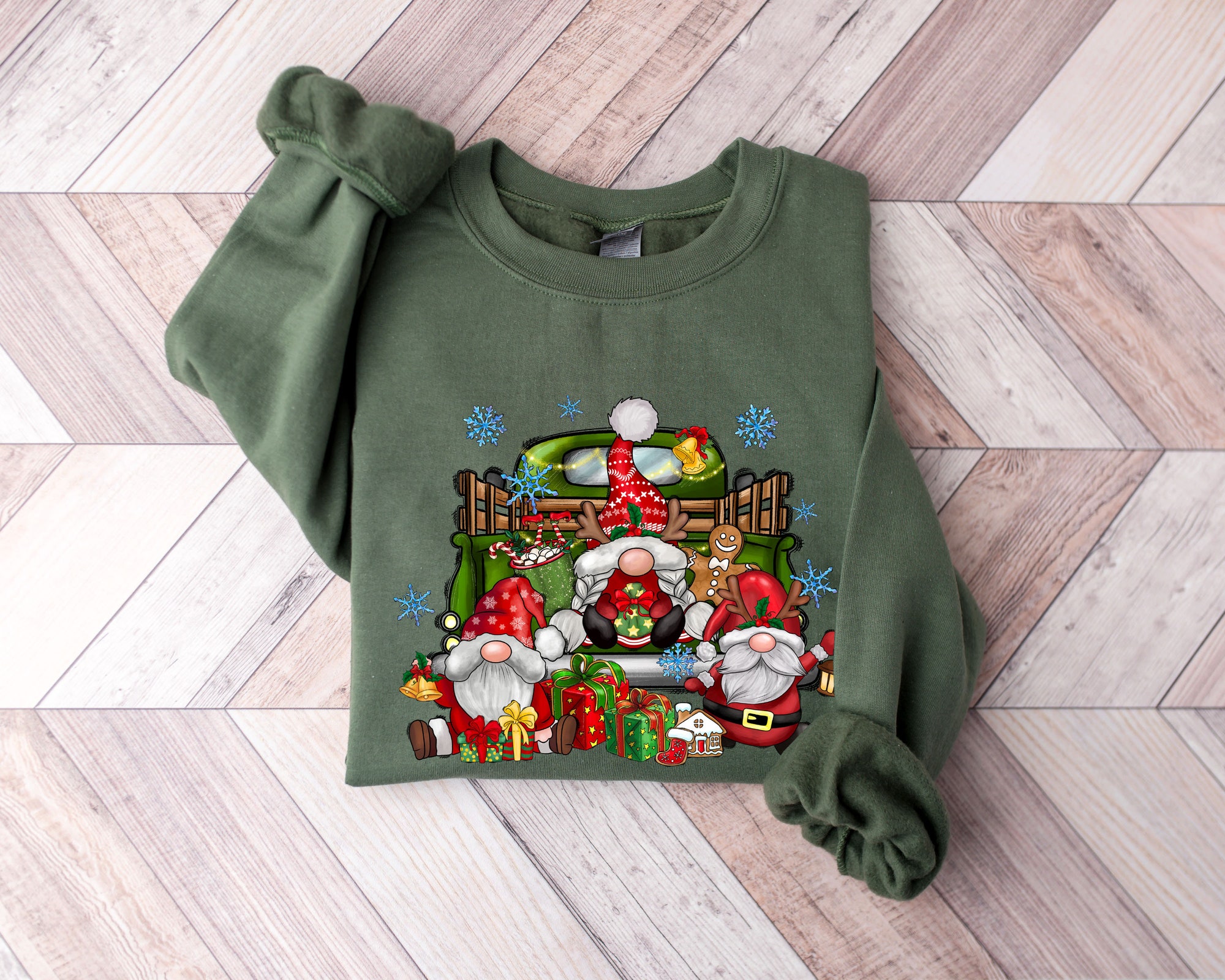 Christmas Santa Sweatshirt | Cute Gnomies & Holiday Gifts image 2