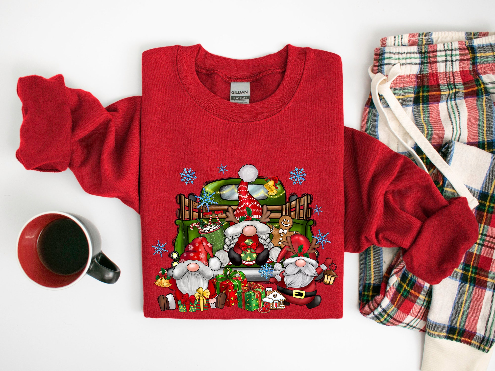 Christmas Santa Sweatshirt | Cute Gnomies & Holiday Gifts image 3