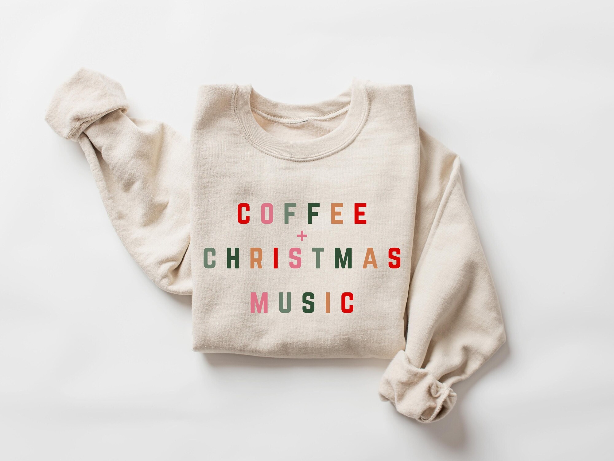 Coffee Christmas Music Shirt Coffee Lover Gift Holiday Outfit Women's Tee image 1