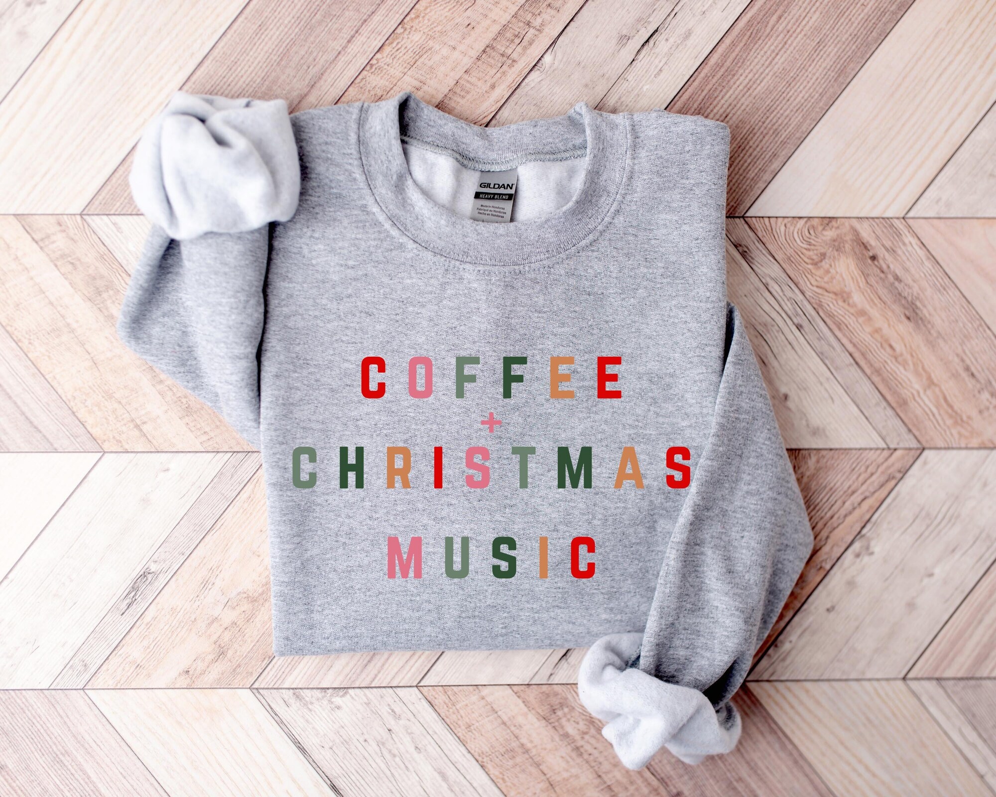 Coffee Christmas Music Shirt Coffee Lover Gift Holiday Outfit Women's Tee image 0
