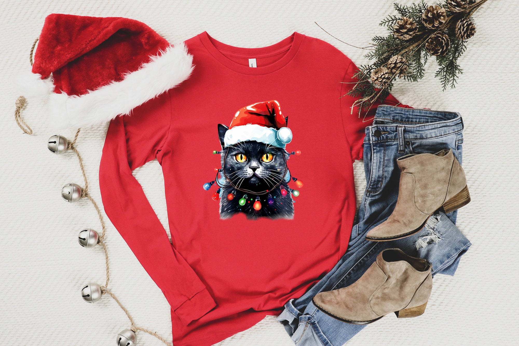 Christmas Cat Sweatshirts: Perfect Gift for Cat Moms & Lovers image 2