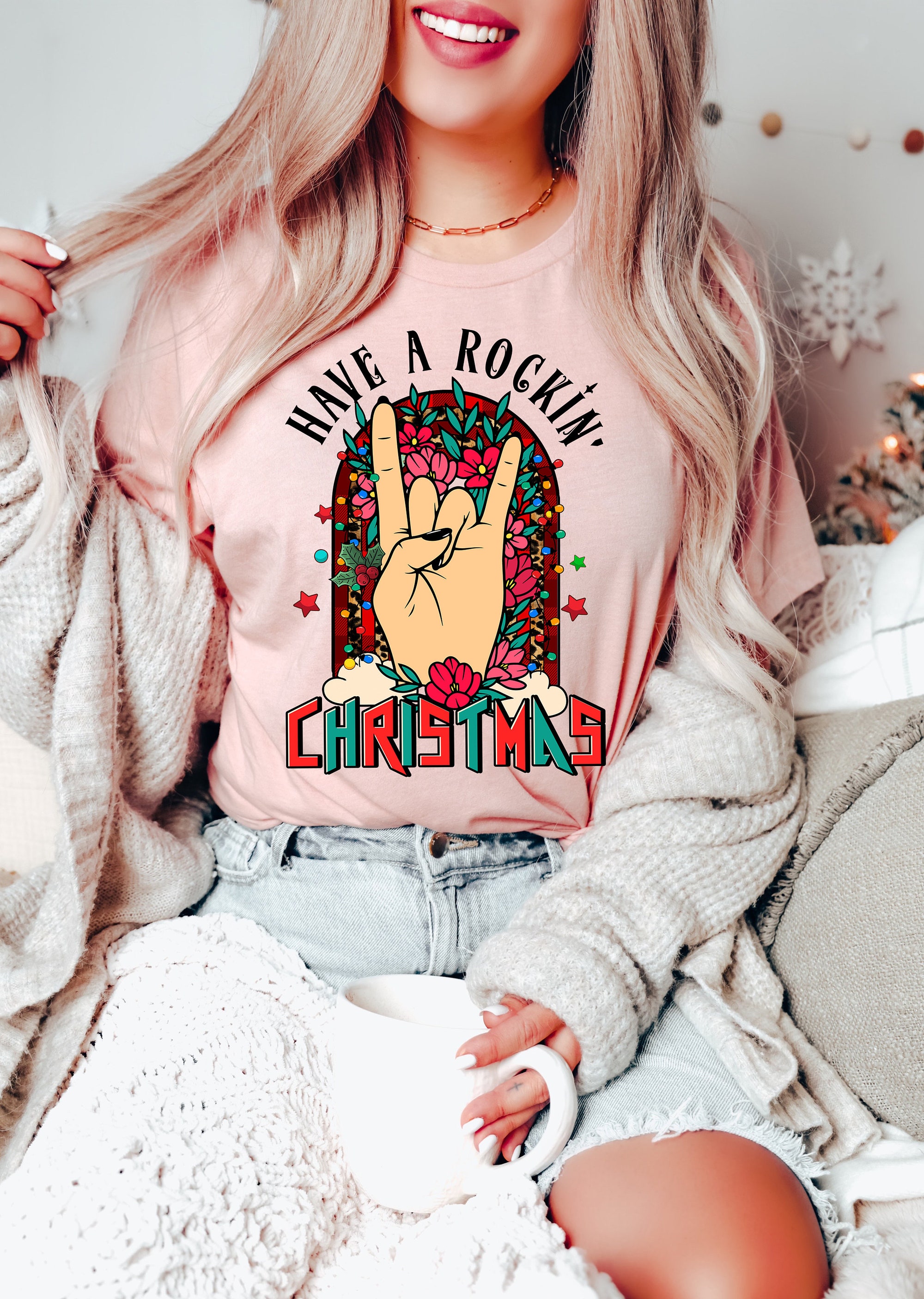 Rockin' Christmas Tee: Perfect Gift for Rock & Holiday Lovers image 1