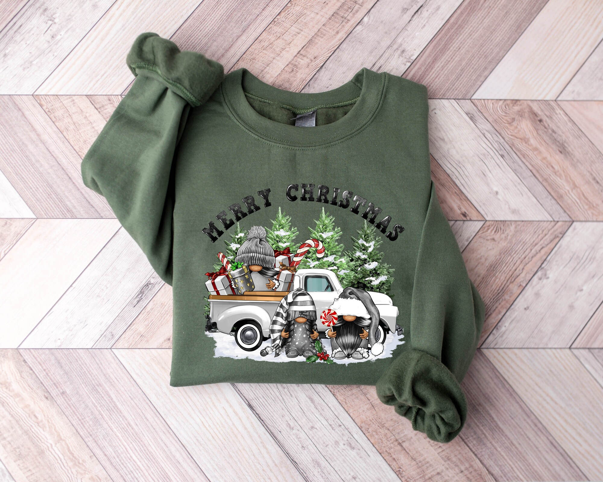 Christmas Gnomes Sweatshirt Women's Festive Holiday Gift image 2