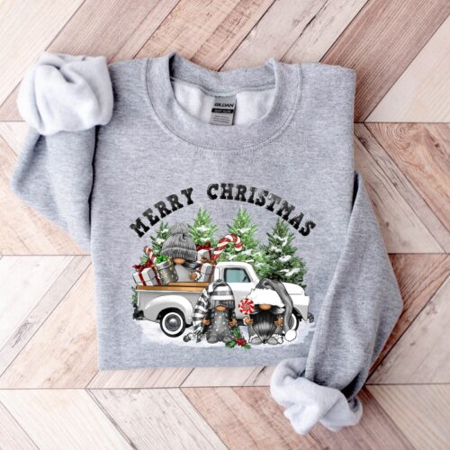 Christmas Gnomes Sweatshirt Women's Festive Holiday Gift image 0