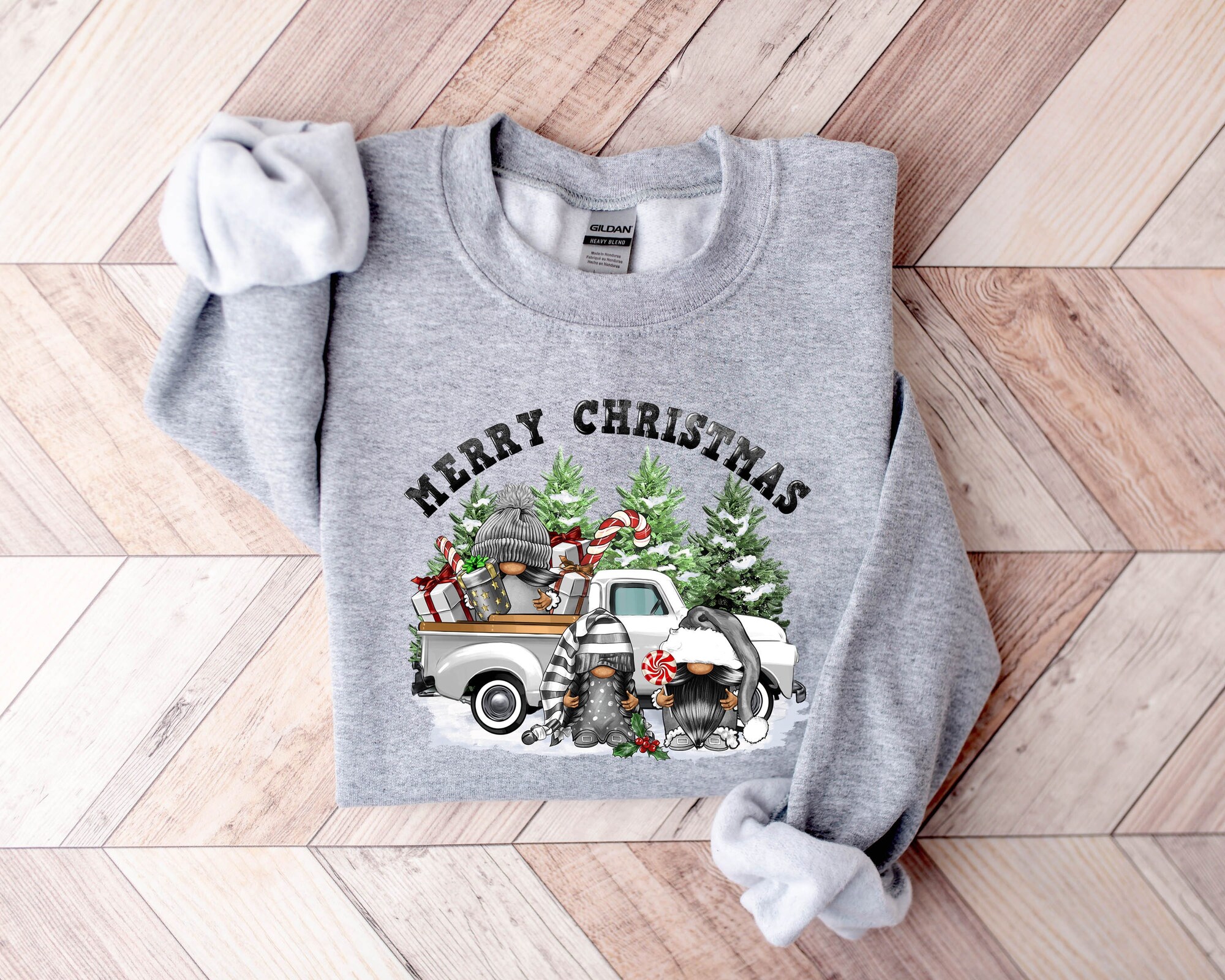 Christmas Gnomes Sweatshirt Women's Festive Holiday Gift image 0