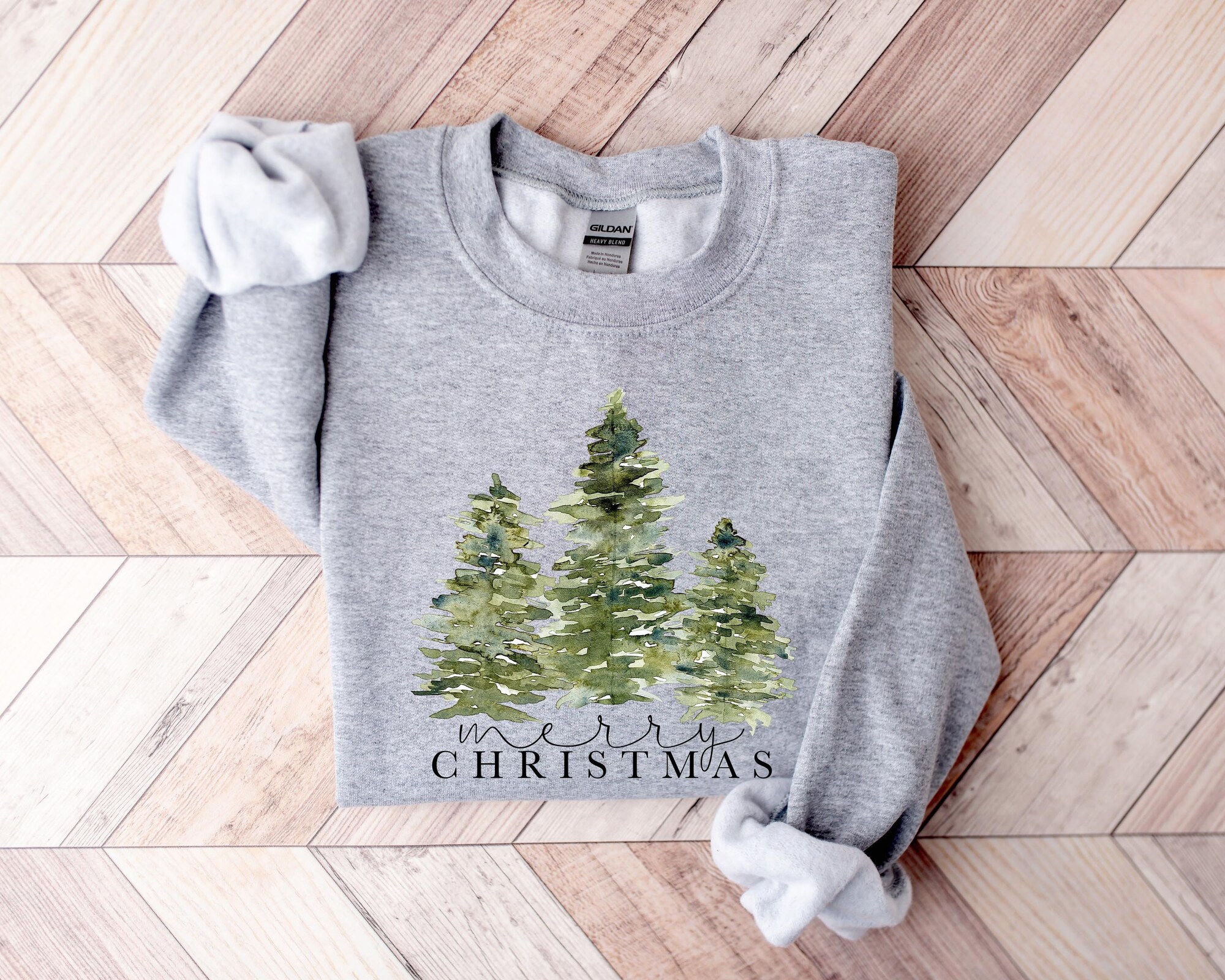 Christmas Trees Sweatshirt Women Festive Holiday Gift image 0