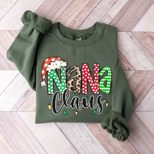 Nana Claus Gift Sweatshirt Nana Christmas Sweater image 0