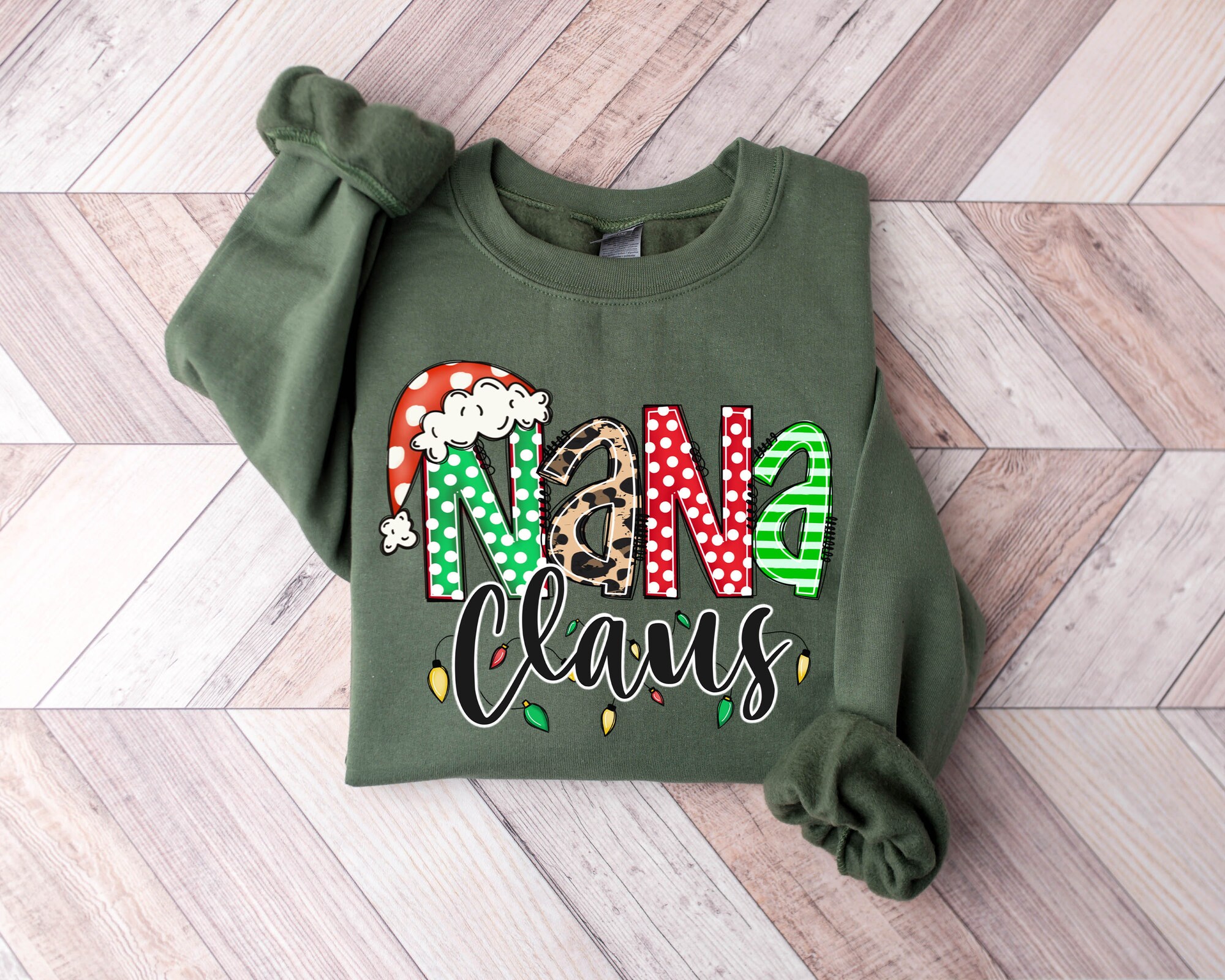Nana Claus Gift Sweatshirt Nana Christmas Sweater image 0