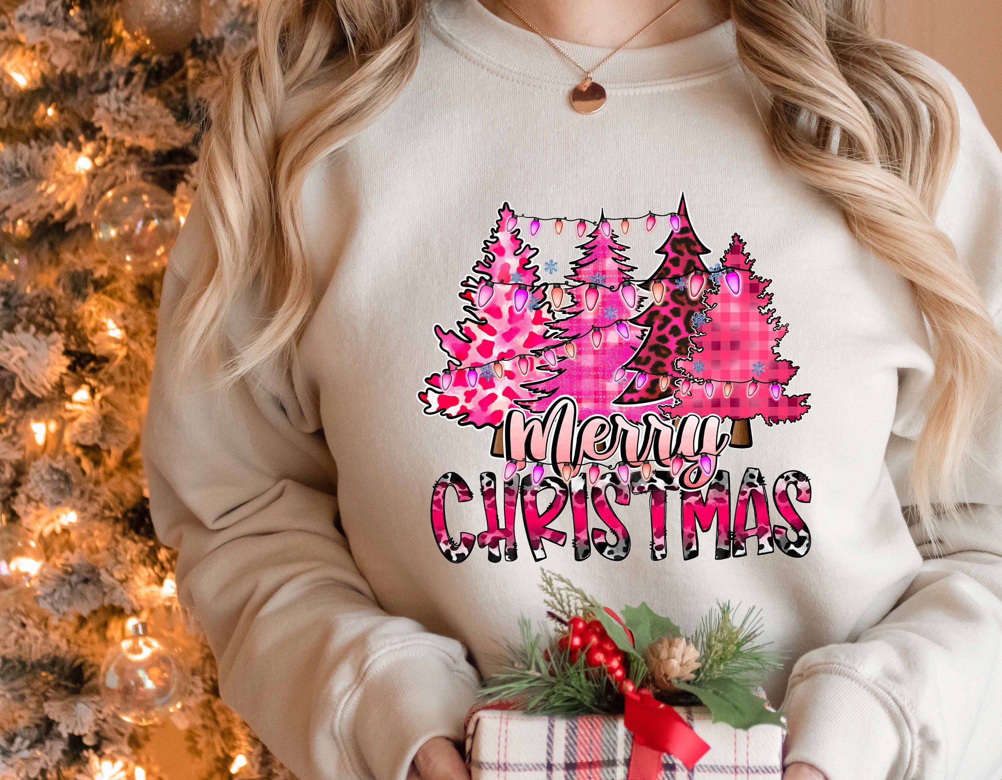 Christmas Tree Sweatshirt | Cake Sweater & Tis The Season Party Tee image 1