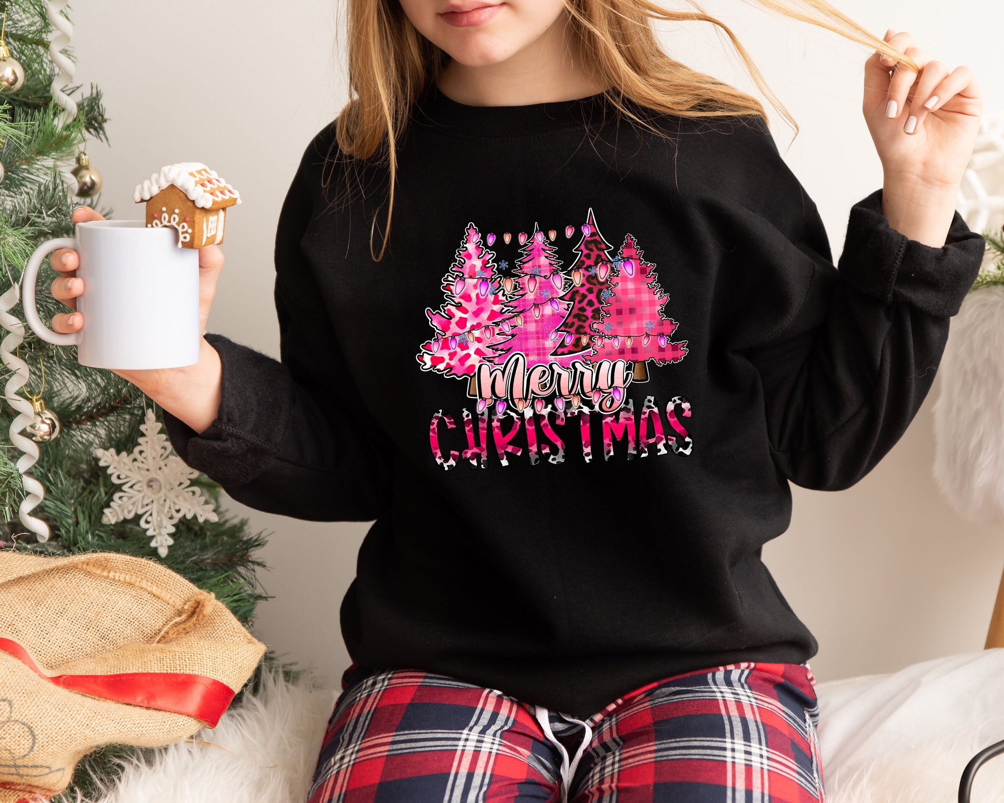 Christmas Tree Sweatshirt | Cake Sweater & Tis The Season Party Tee image 0