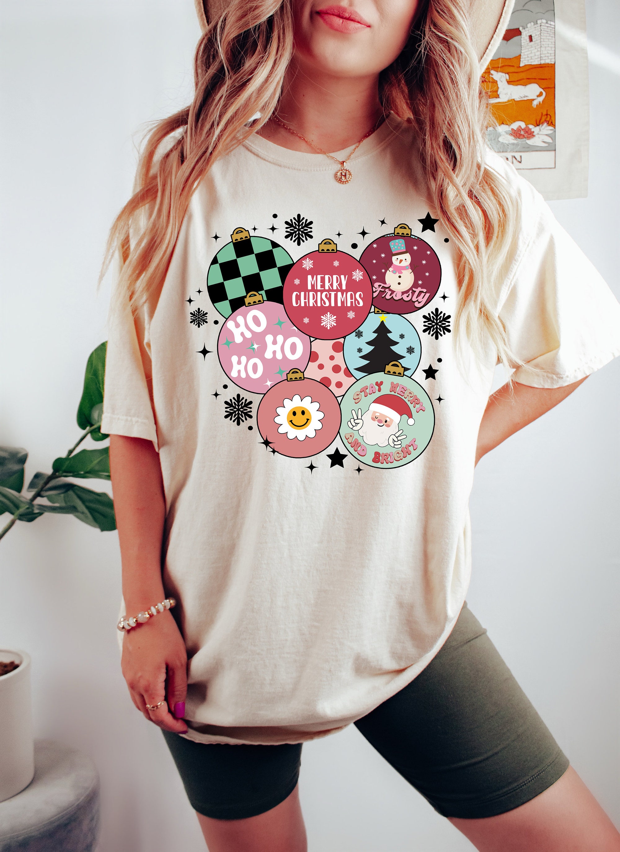 Cute Leopard Print Christmas Tree Shirt for Women Holiday Tee image 0