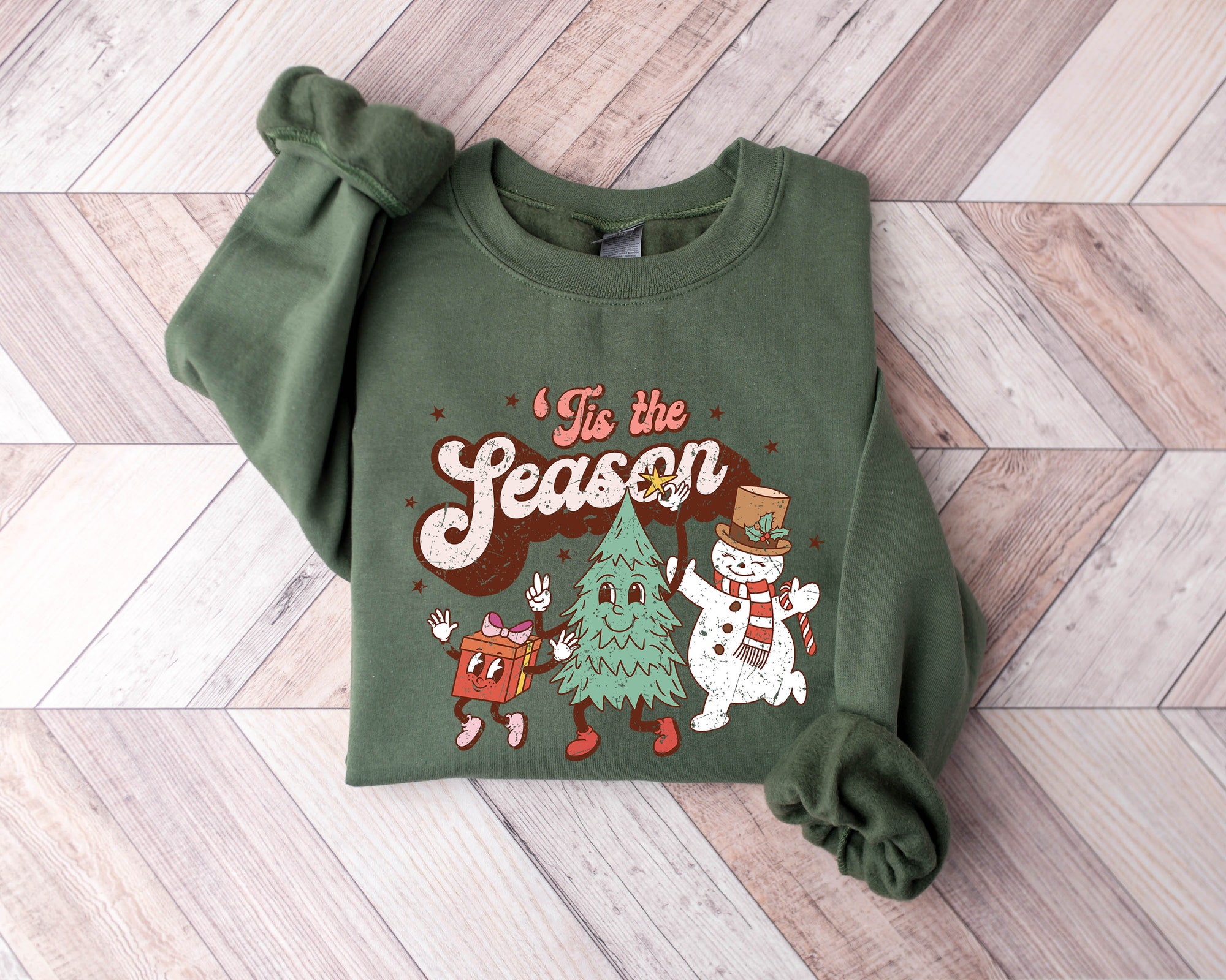 Tis The Season Sweatshirt, Christmas Tis The Season Shirt, Merry Christmas Sweatshirt, Christmas Tee, Cute Winter Sweatshirt image 2