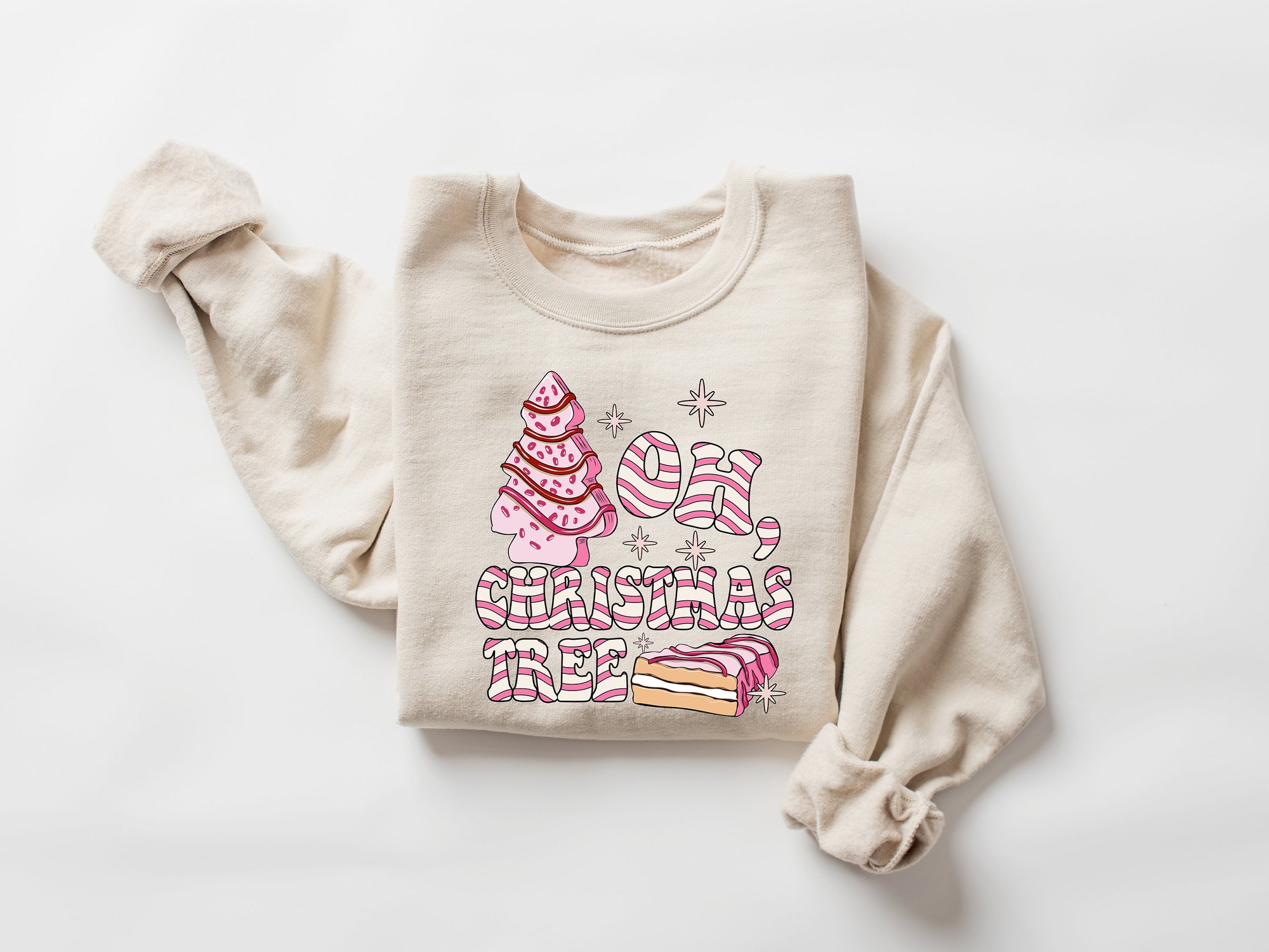 Oh Christmas Tree Sweatshirt Christmas Cake Crewneck image 2