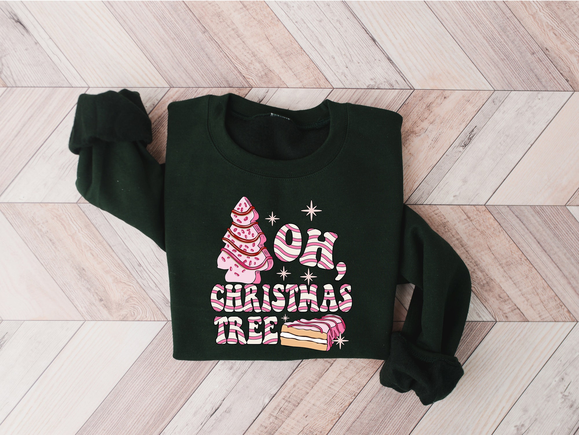 Oh Christmas Tree Sweatshirt Christmas Cake Crewneck image 3