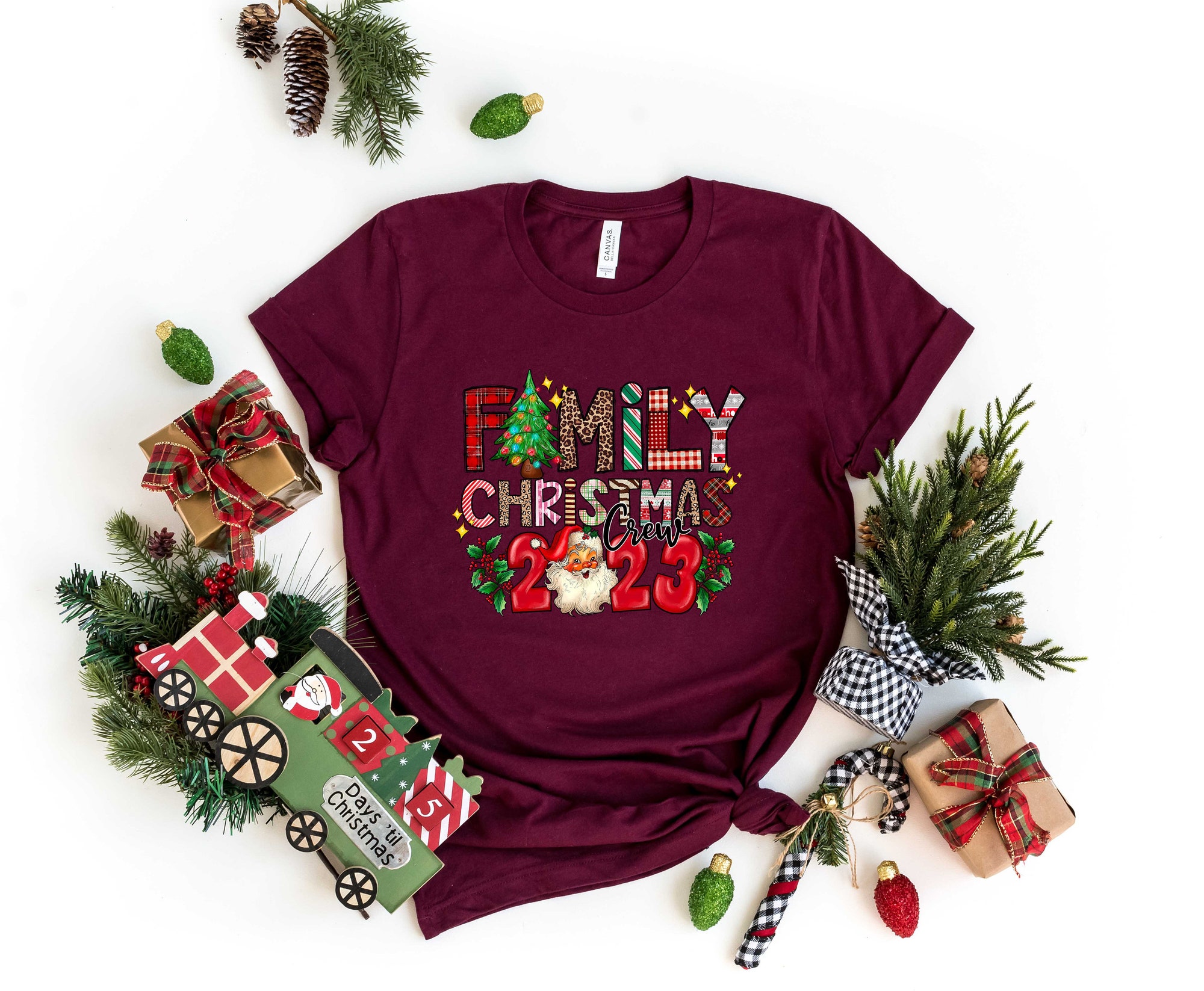 Family Christmas 2024 Shirt | Matching Santa Party Gift Tee image 1