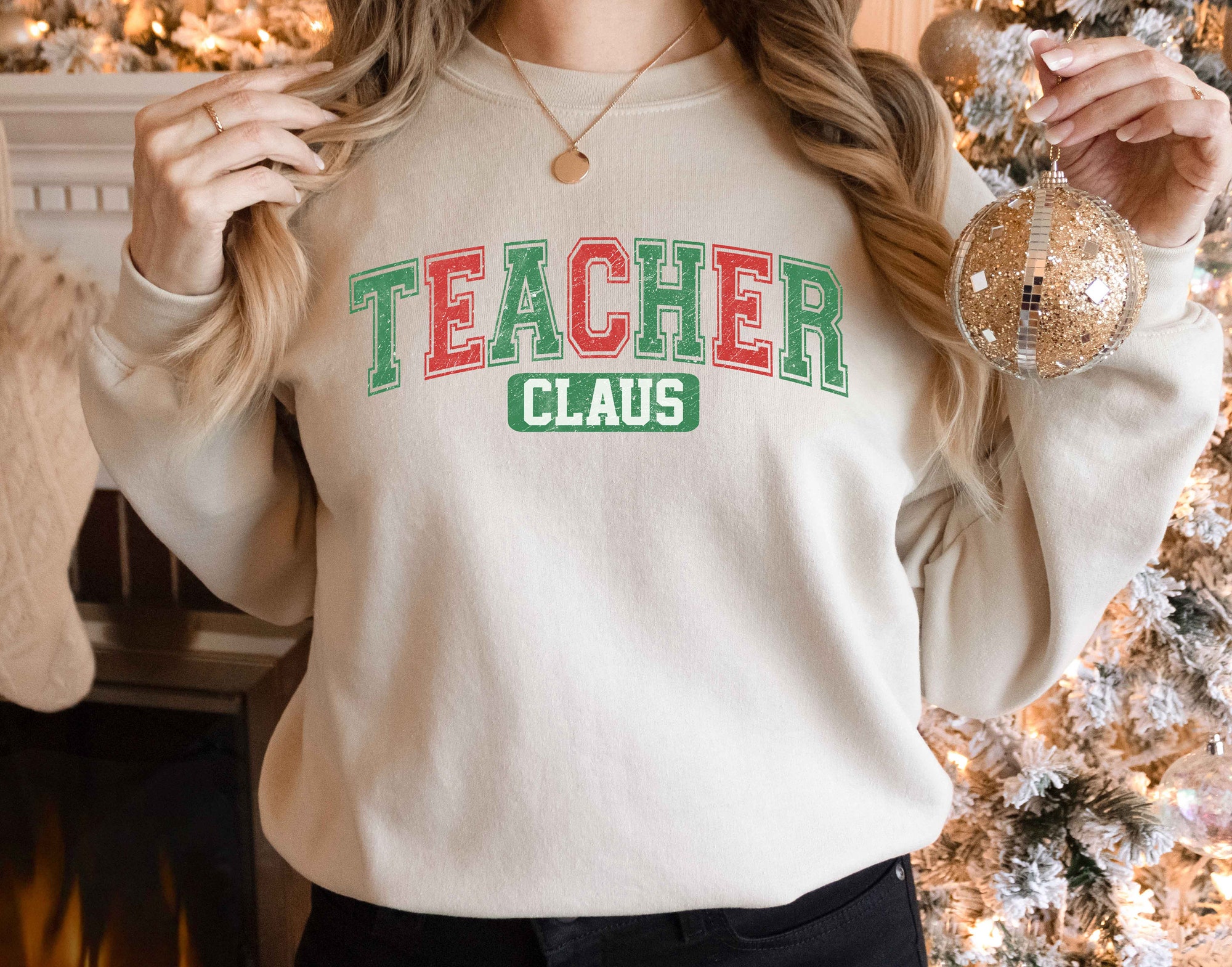 "Teacher Claus Sweatshirt: Christmas Gift for Teaching Teacher Life" image 1