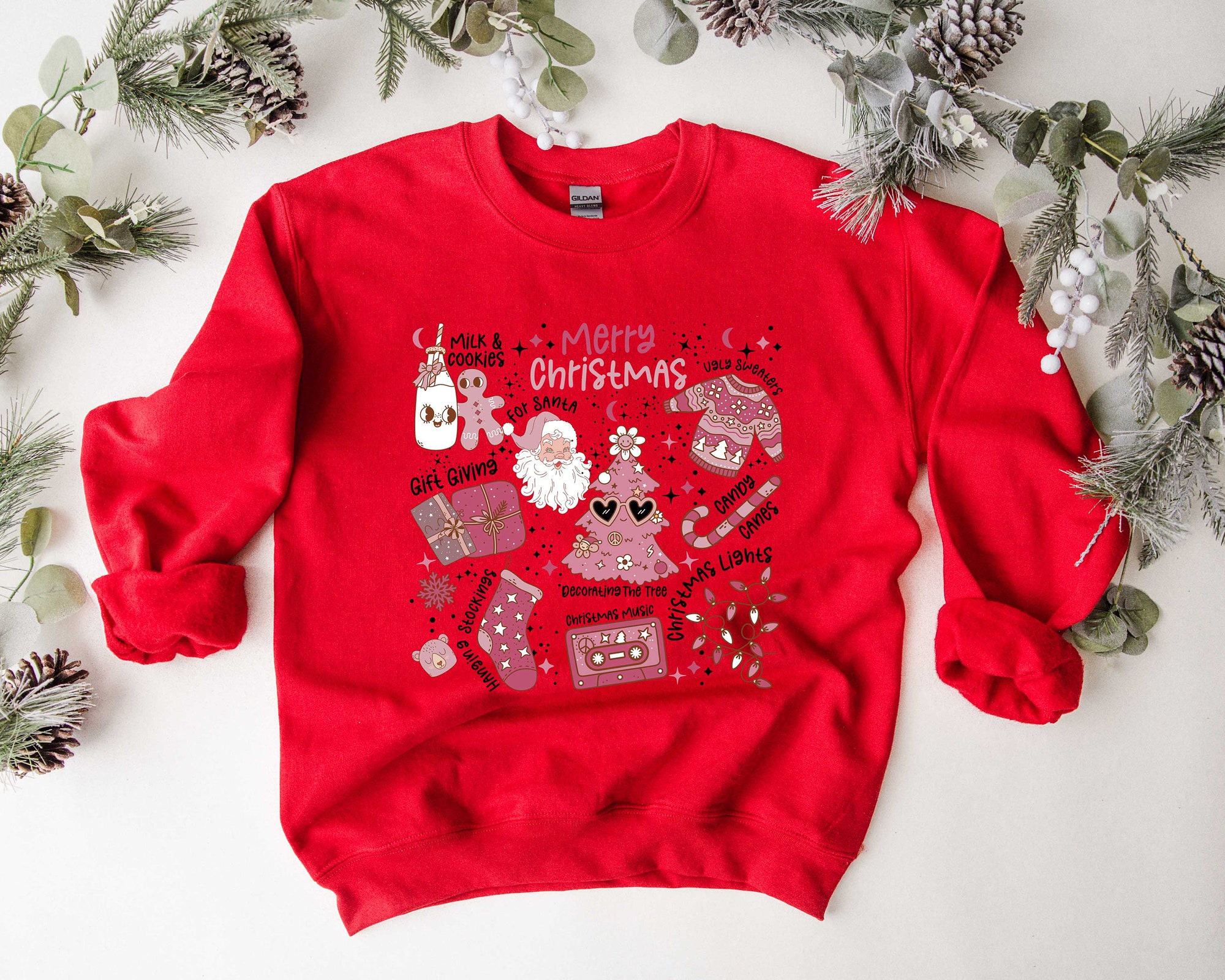 Merry Christmas: Milk Cookies & Lights Sweatshirt image 2