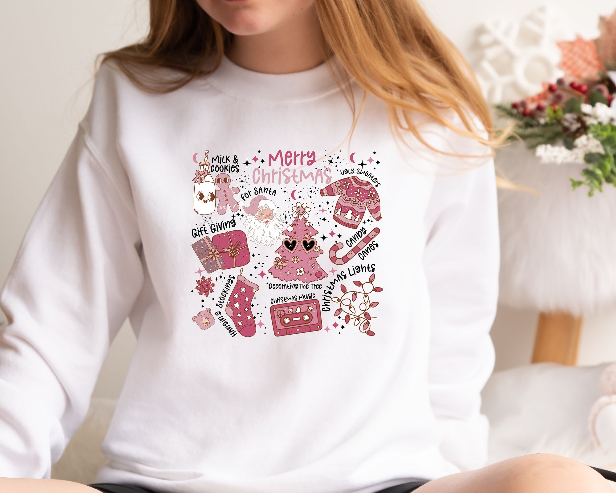 Merry Christmas: Milk Cookies & Lights Sweatshirt image 3