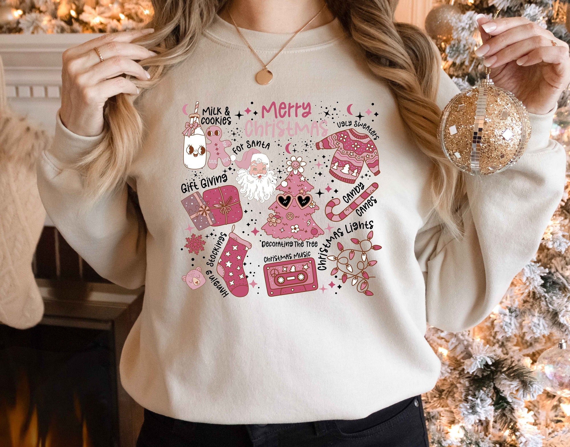 Merry Christmas: Milk Cookies & Lights Sweatshirt image 0