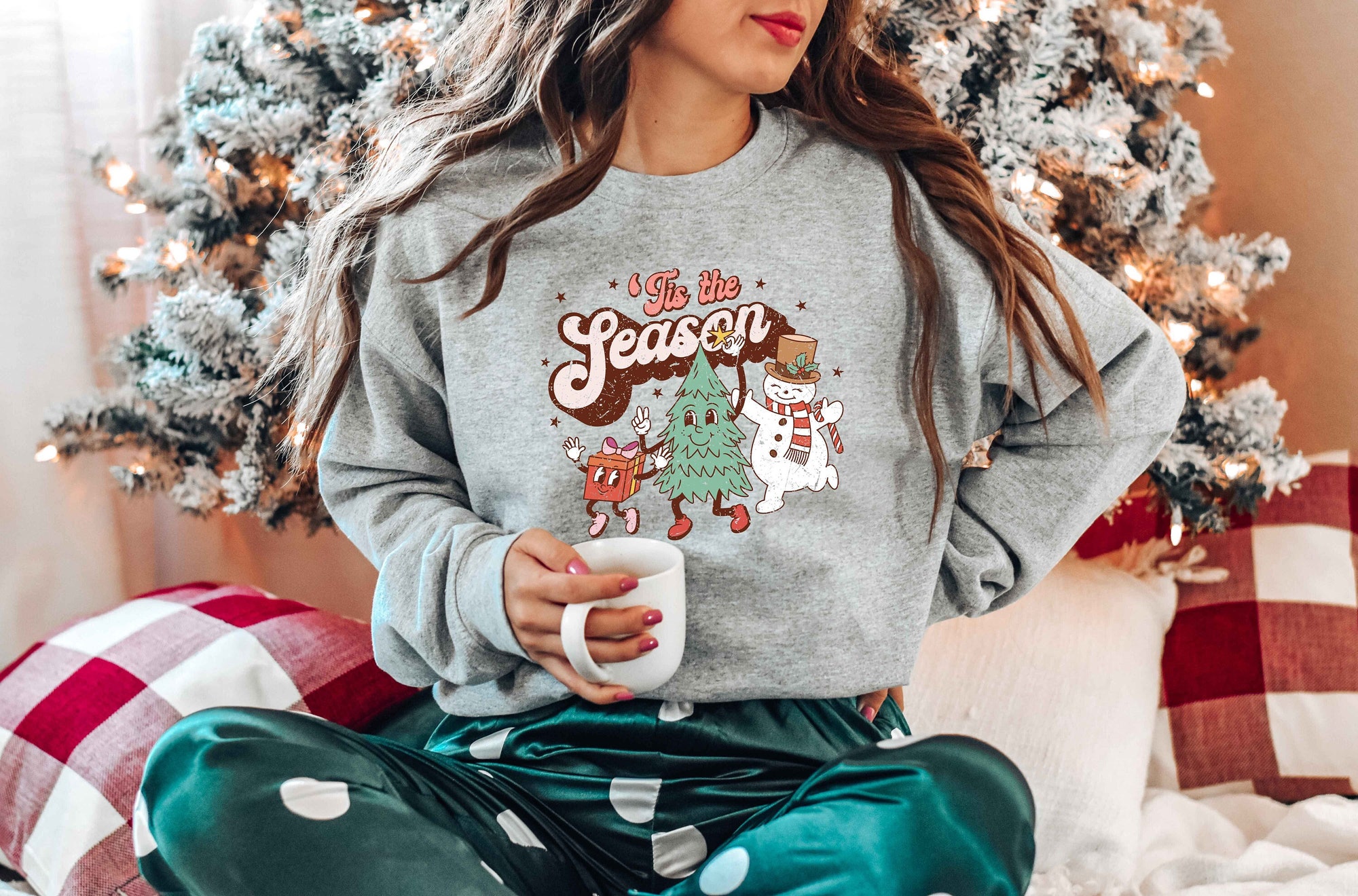 Tis The Season Sweatshirt, Christmas Tis The Season Shirt, Merry Christmas Sweatshirt, Christmas Tee, Cute Winter Sweatshirt image 0