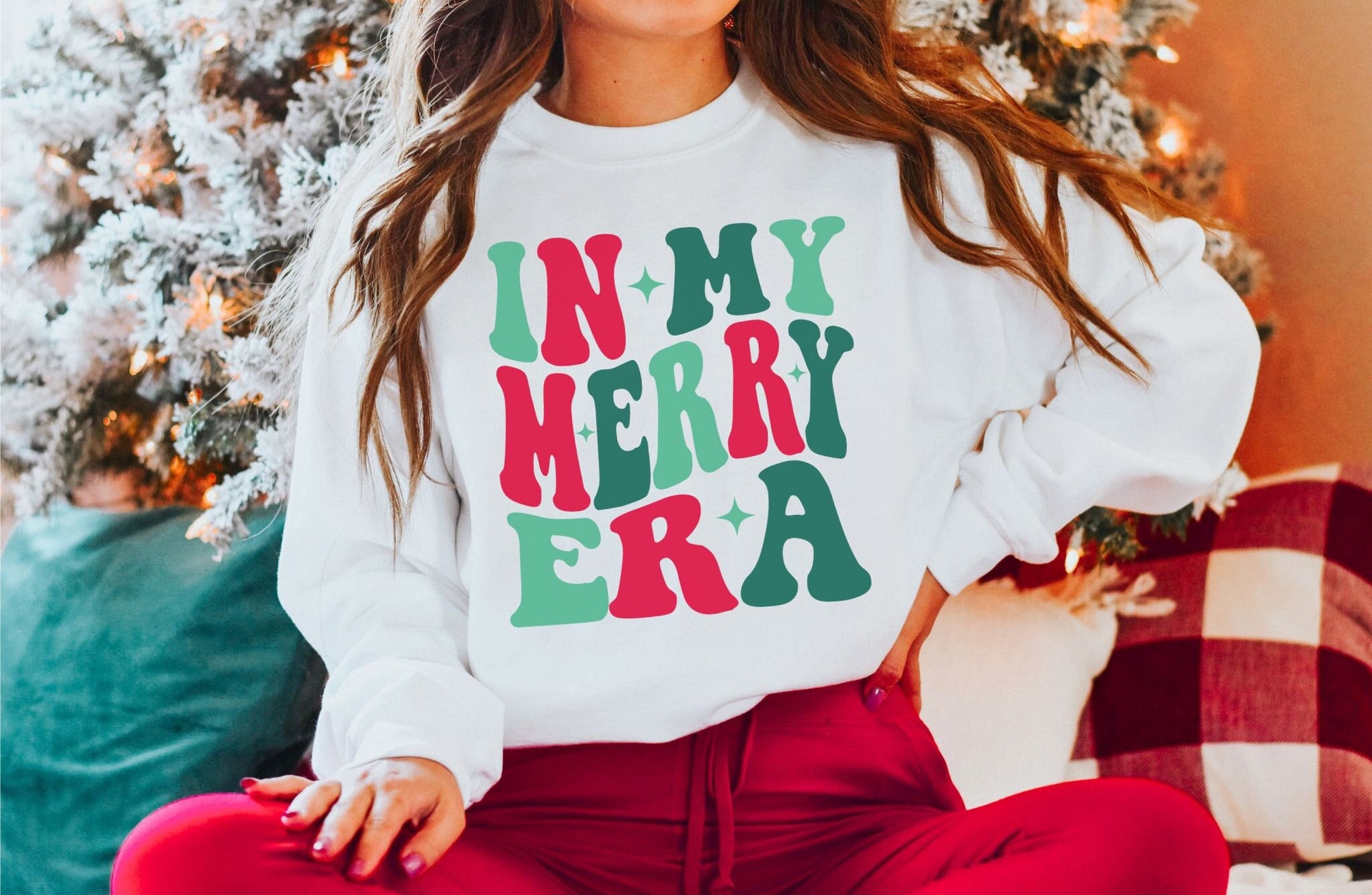 Retro Christmas Sweatshirt: Funny Vintage Gift for Her image 1