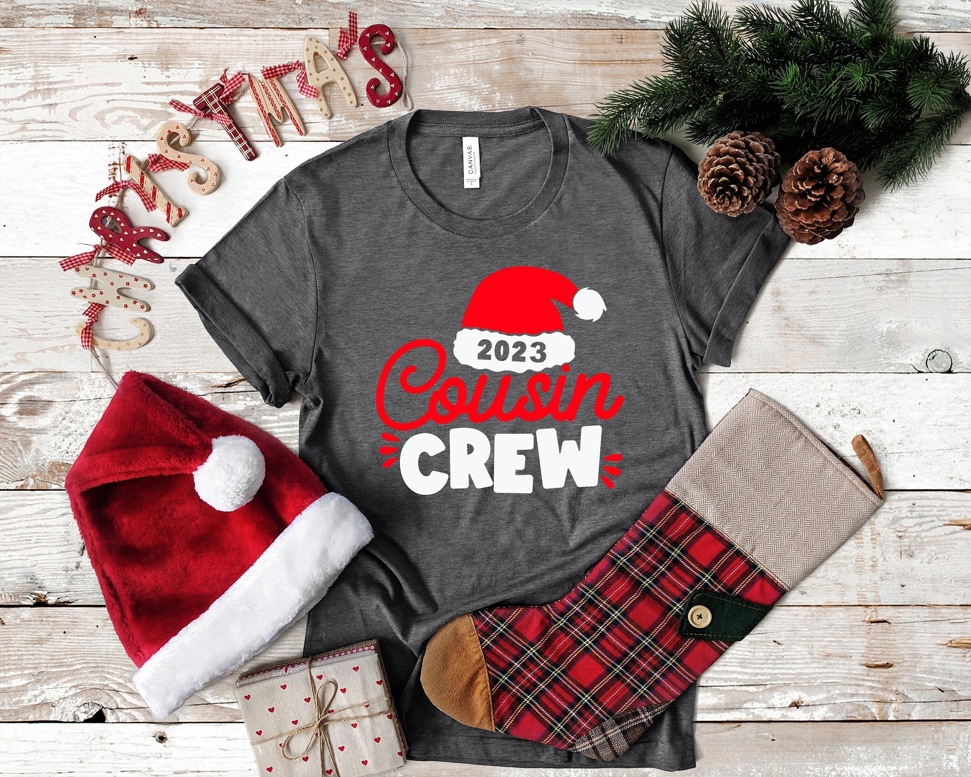 Cousin Crew Shirt | Buffalo Plaid Christmas Crew image 0