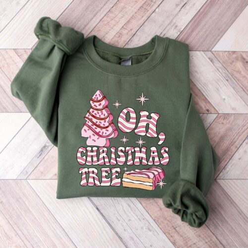 Oh Christmas Tree Sweatshirt Christmas Cake Crewneck image 0