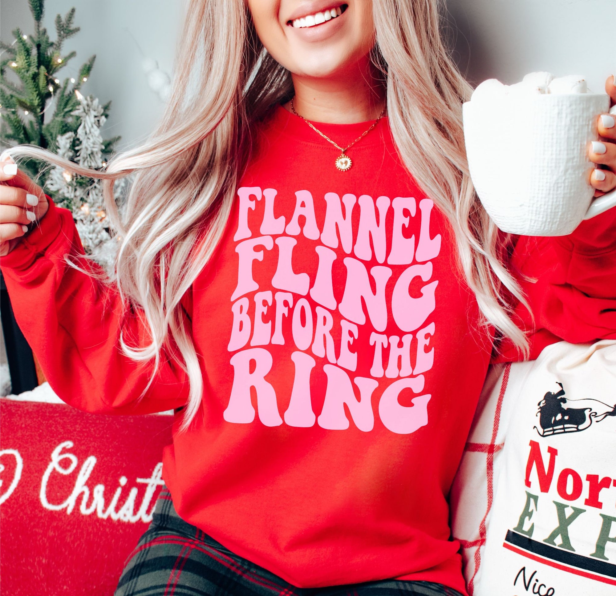 Flannel Fling Bachelorette: Winter & Retro Sweatshirts Bridal Party Xmas image 3