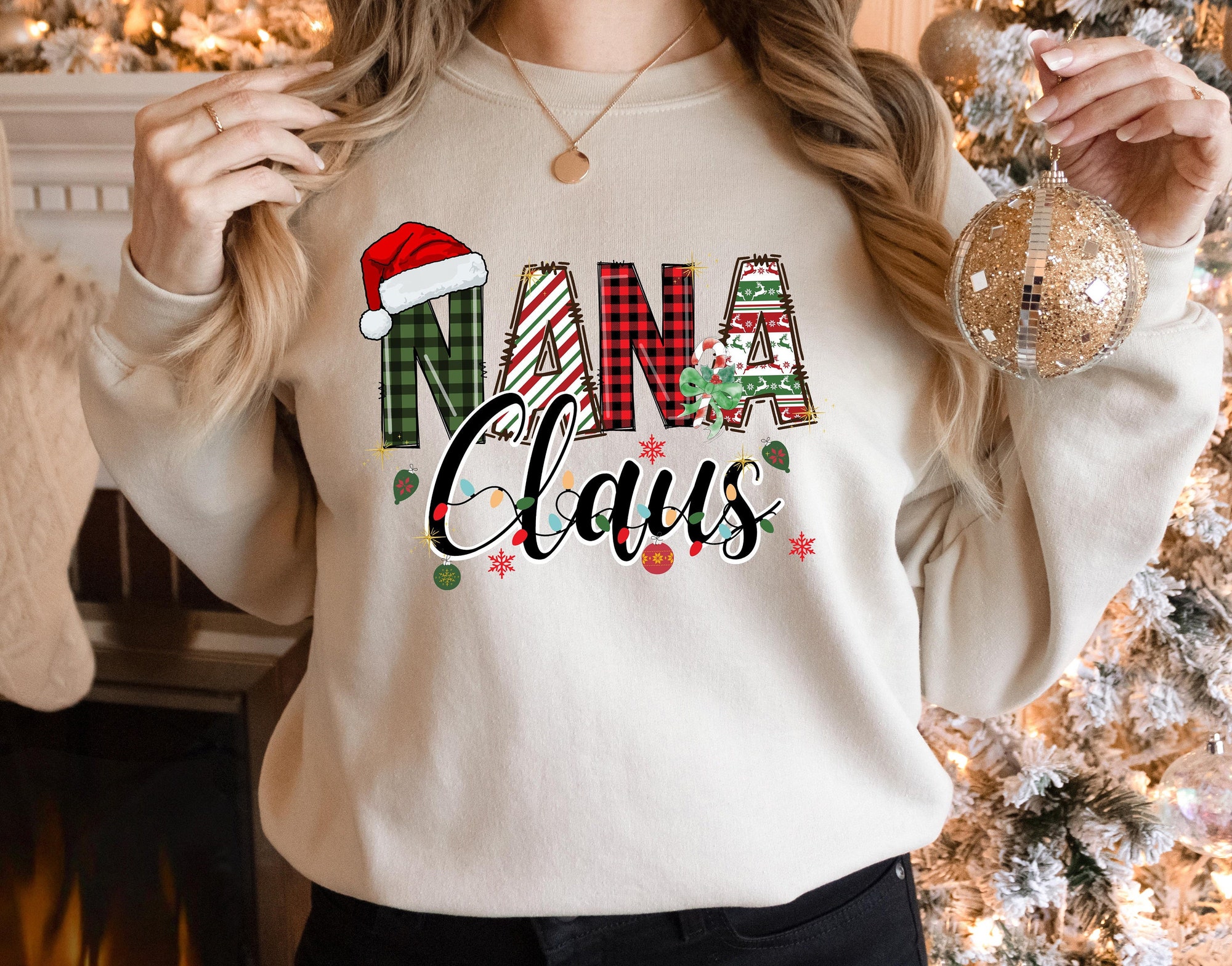 Nana Claus Christmas Sweatshirt: Family Claus Holiday Sweater Gift image 0