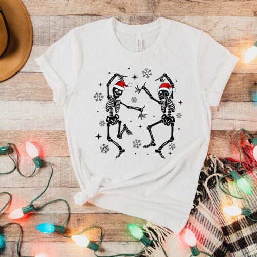 Sarcastic Skeleton Christmas Shirt - Funny Merry Xmas Gift image 0