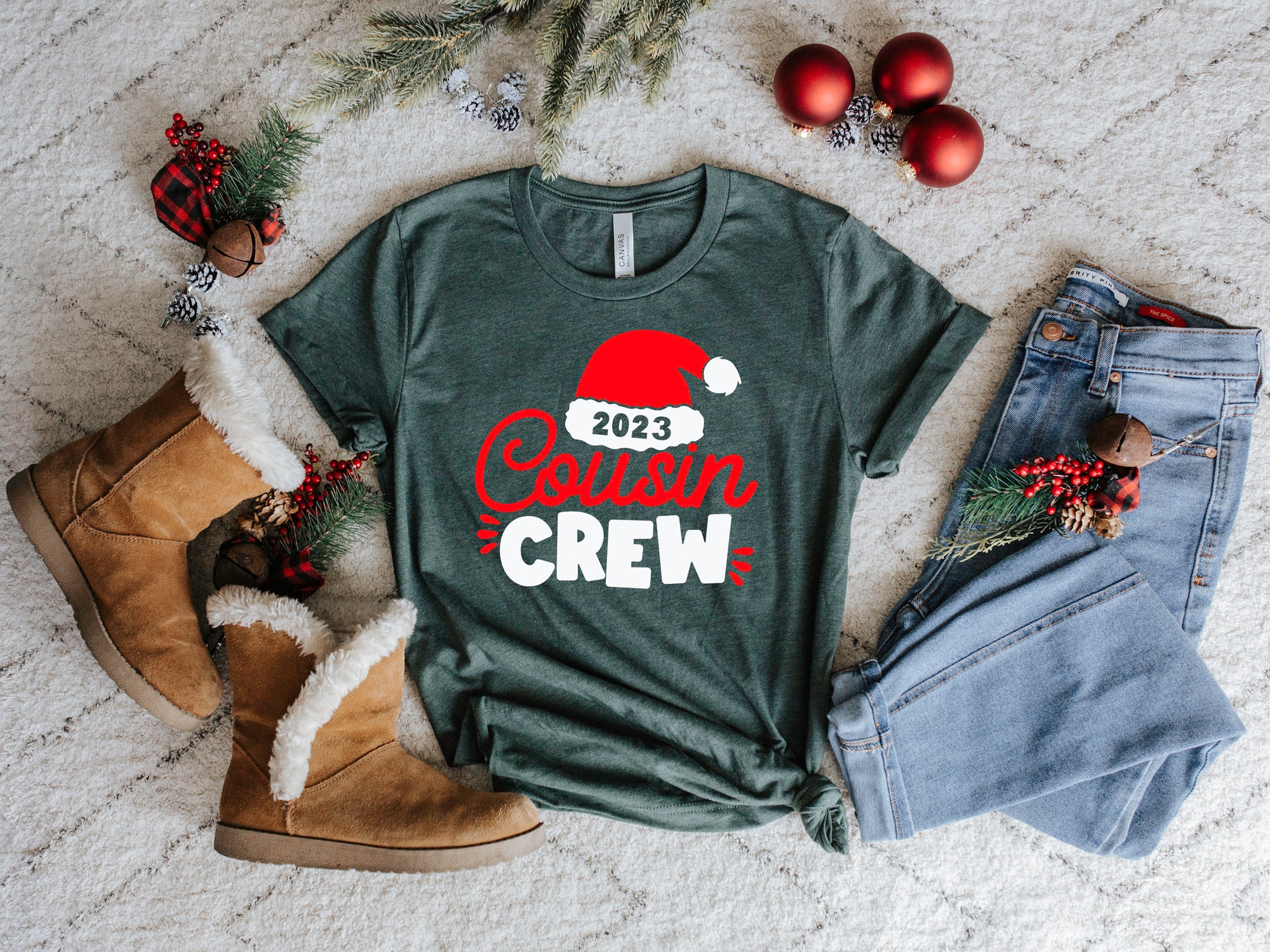 Cousin Crew Shirt | Buffalo Plaid Christmas Crew image 3