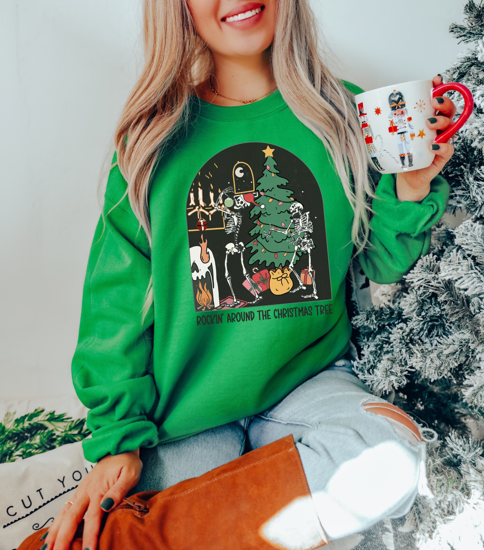 Christmas Tree Sweatshirt - Rockin' Around the Christmas Tree image 2