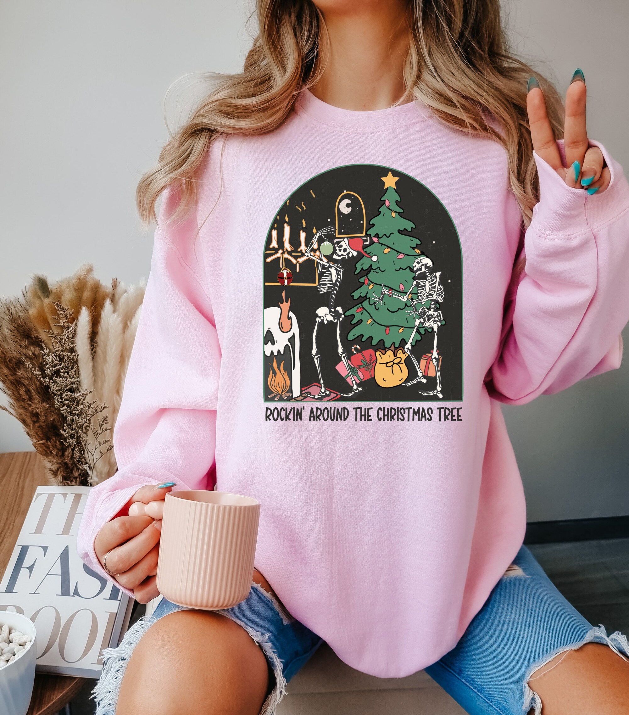 Christmas Tree Sweatshirt - Rockin' Around the Christmas Tree image 1