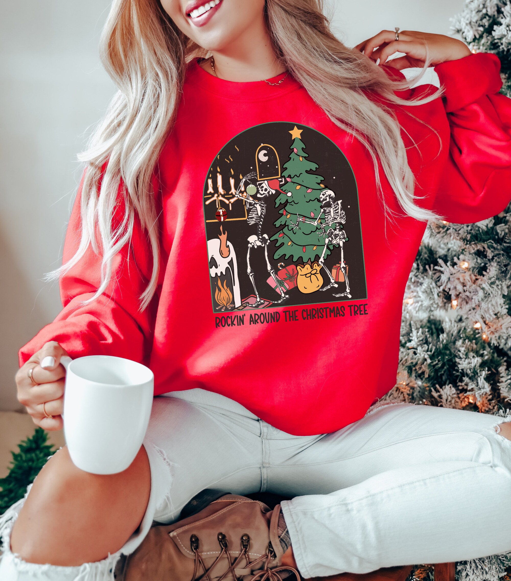 Christmas Tree Sweatshirt - Rockin' Around the Christmas Tree image 3