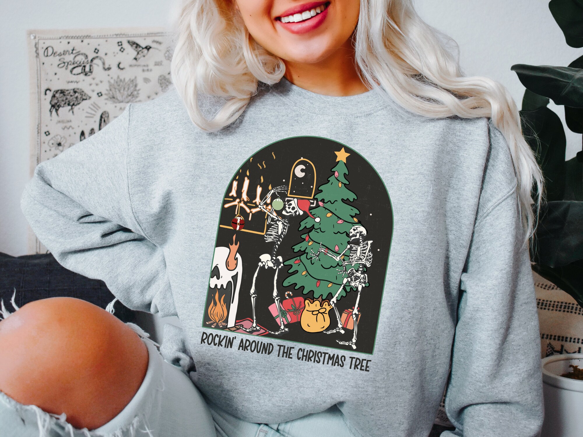 Christmas Tree Sweatshirt - Rockin' Around the Christmas Tree image 5