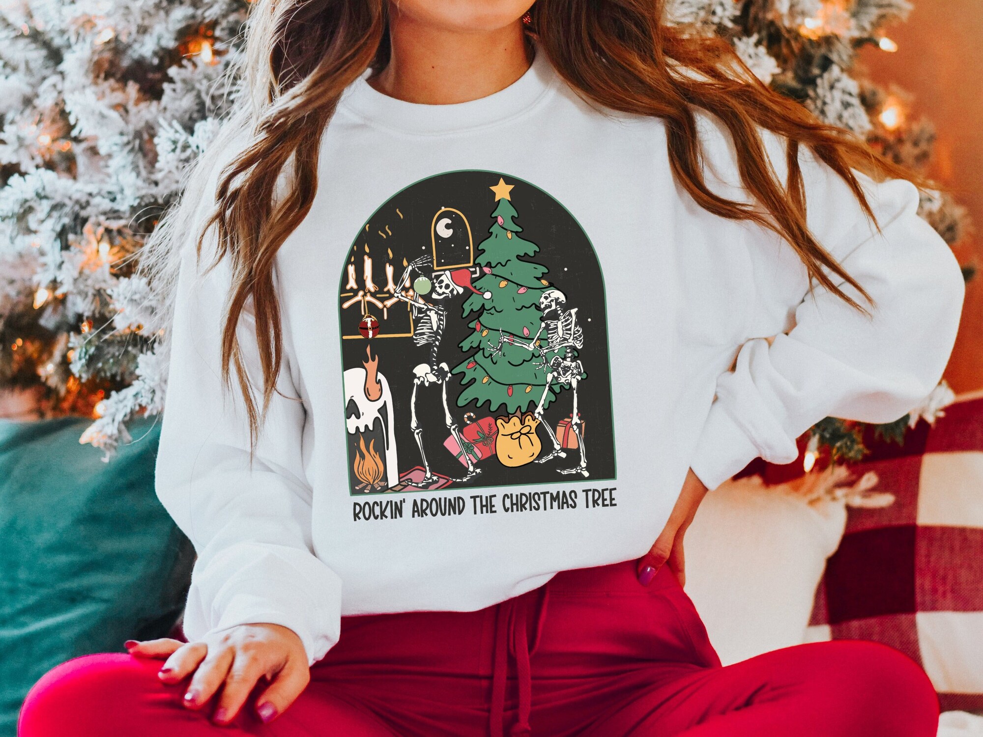 Christmas Tree Sweatshirt - Rockin' Around the Christmas Tree image 0