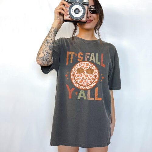 Fall Shirt - Retro Halloween Tee for Women Pumpkin T-Shirt image 0