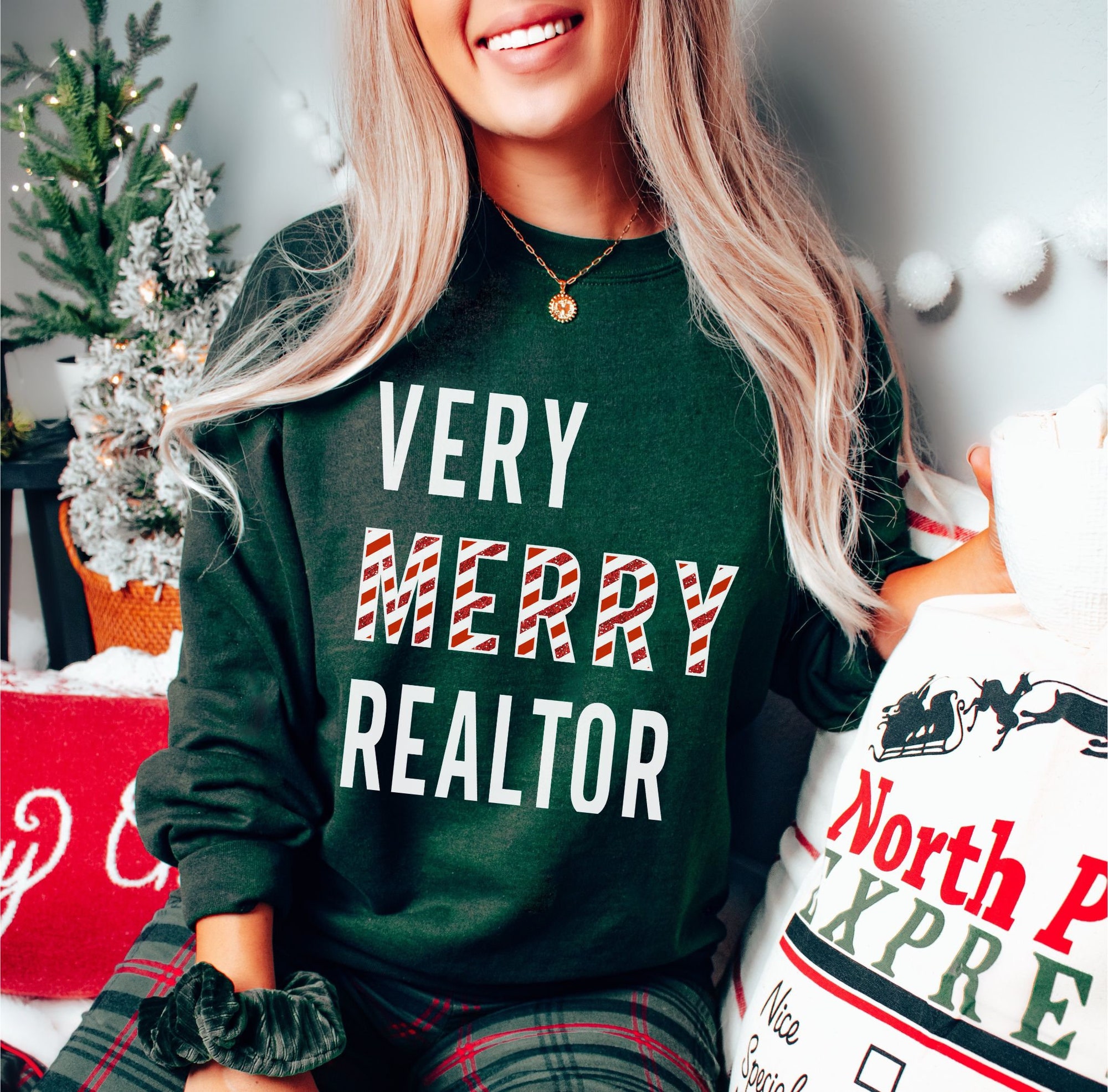 Merry Realtor Christmas Sweatshirt: Funny Real Estate Agent Gift image 2