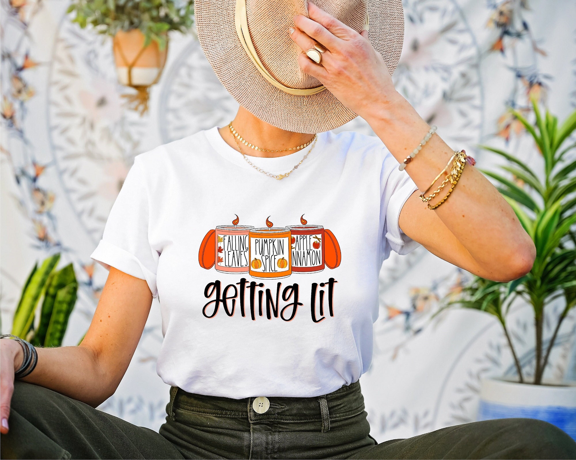 Getting Lit Fall & Thanksgiving Shirts - Pumpkin Candles & Bachelorette image 0