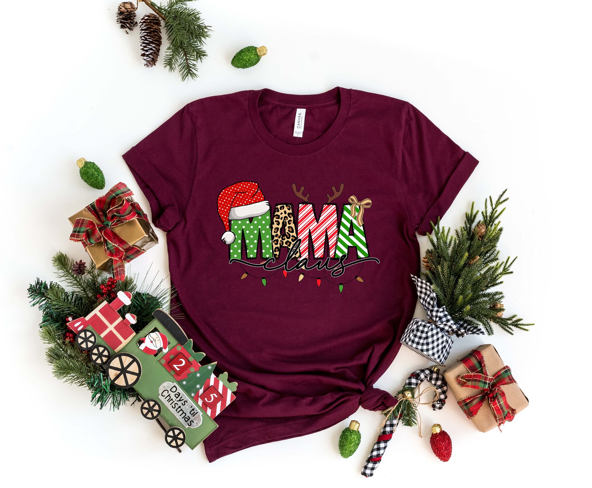 Mama Claus Sweatshirt | Christmas Mom Crewneck & Holiday Winter Shirt image 3