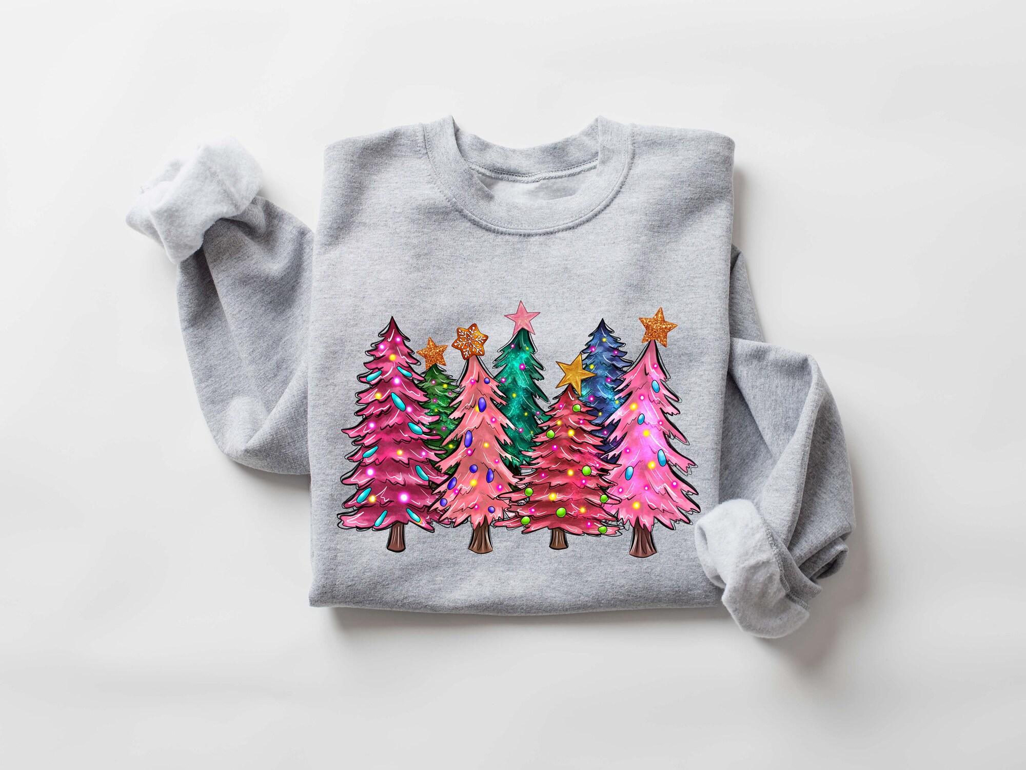 Christmas Sweatshirt Christmas Sweater Crewneck Tree Holiday Winter Sweatshirt image 3