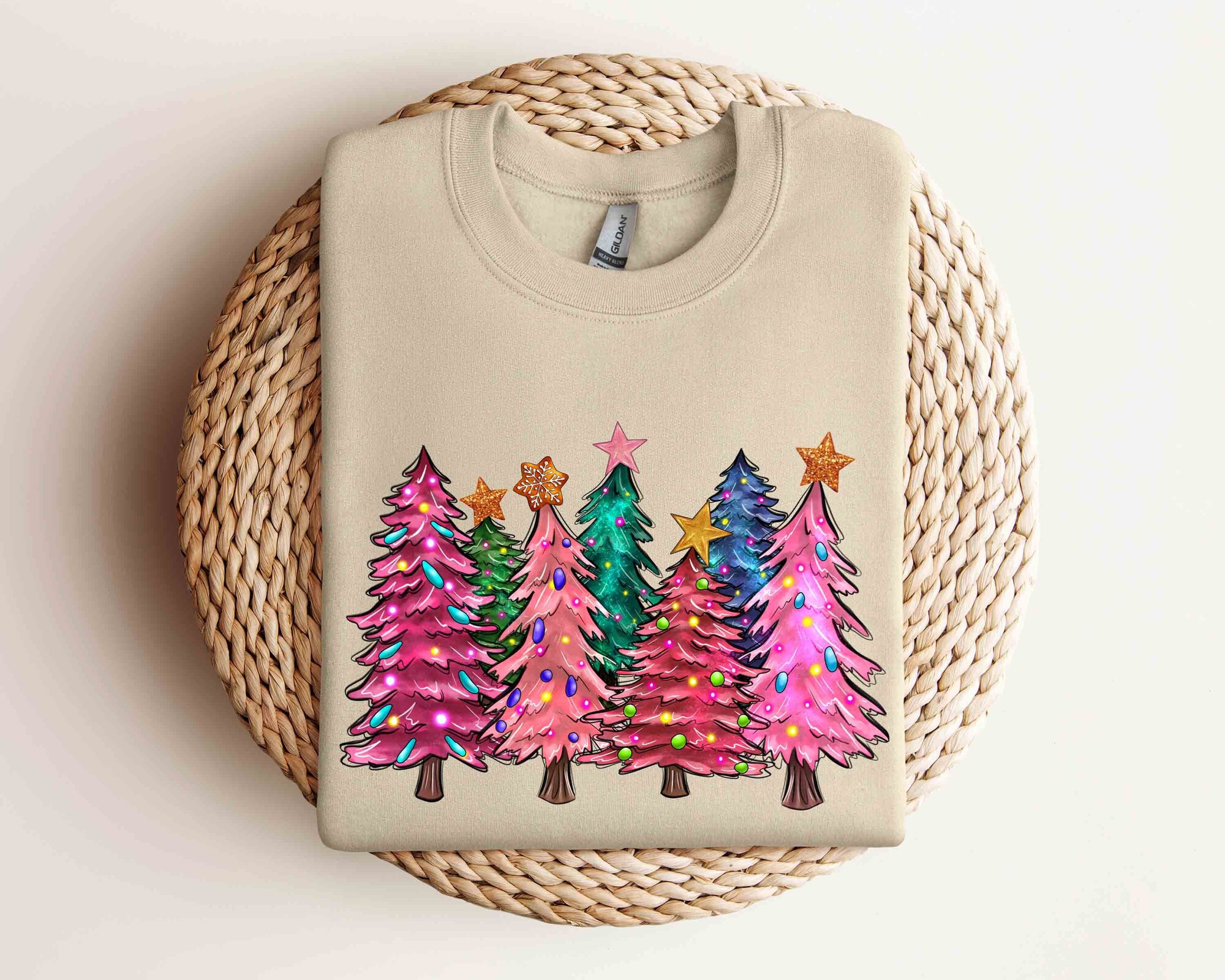 Christmas Sweatshirt Christmas Sweater Crewneck Tree Holiday Winter Sweatshirt image 0