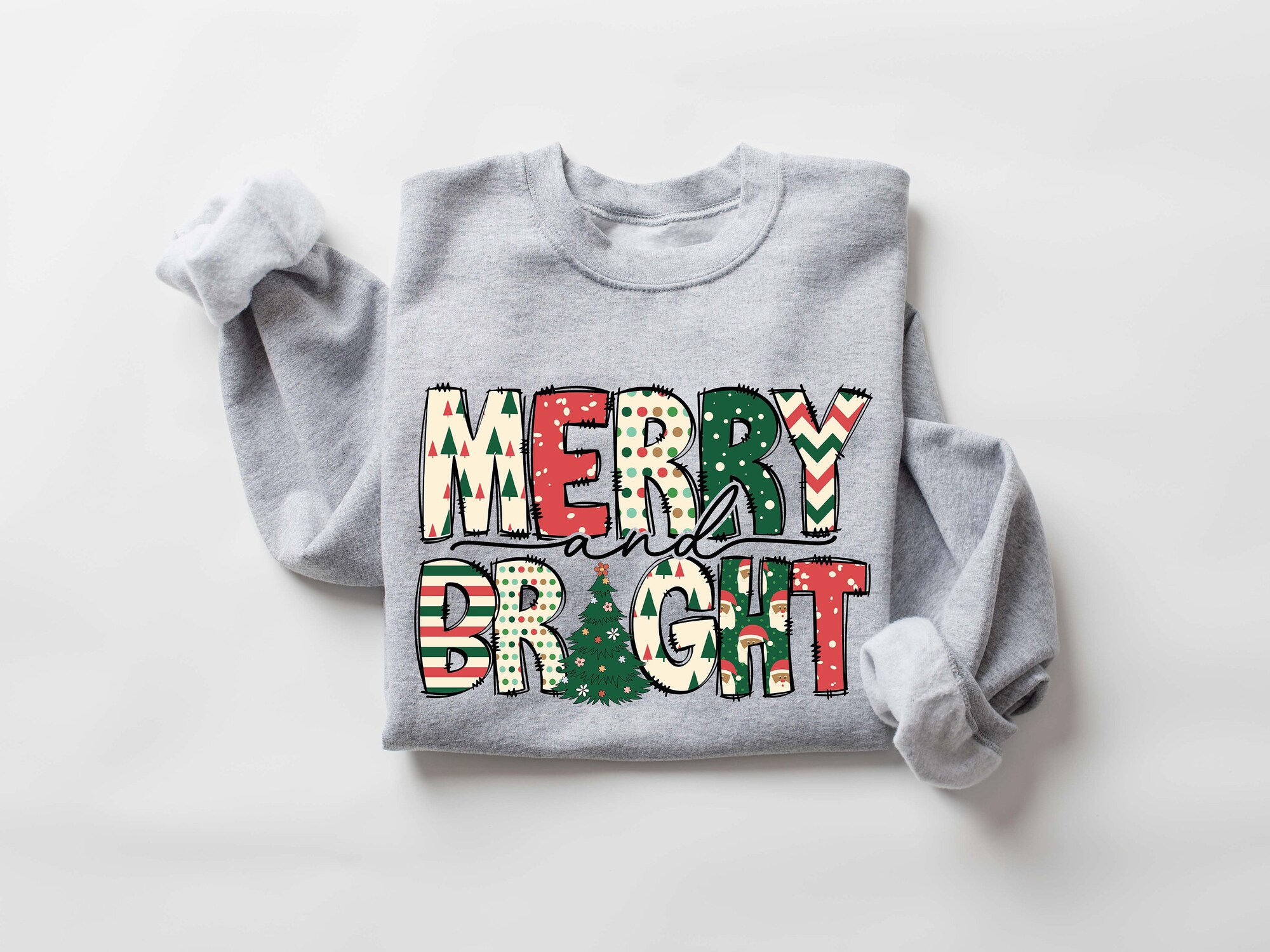 Merry and Bright Christmas Sweatshirt for Women image 2