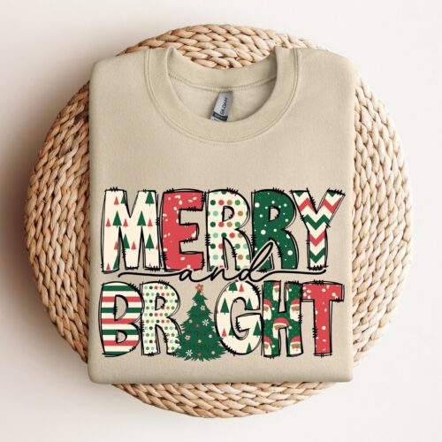 Merry and Bright Christmas Sweatshirt for Women image 0