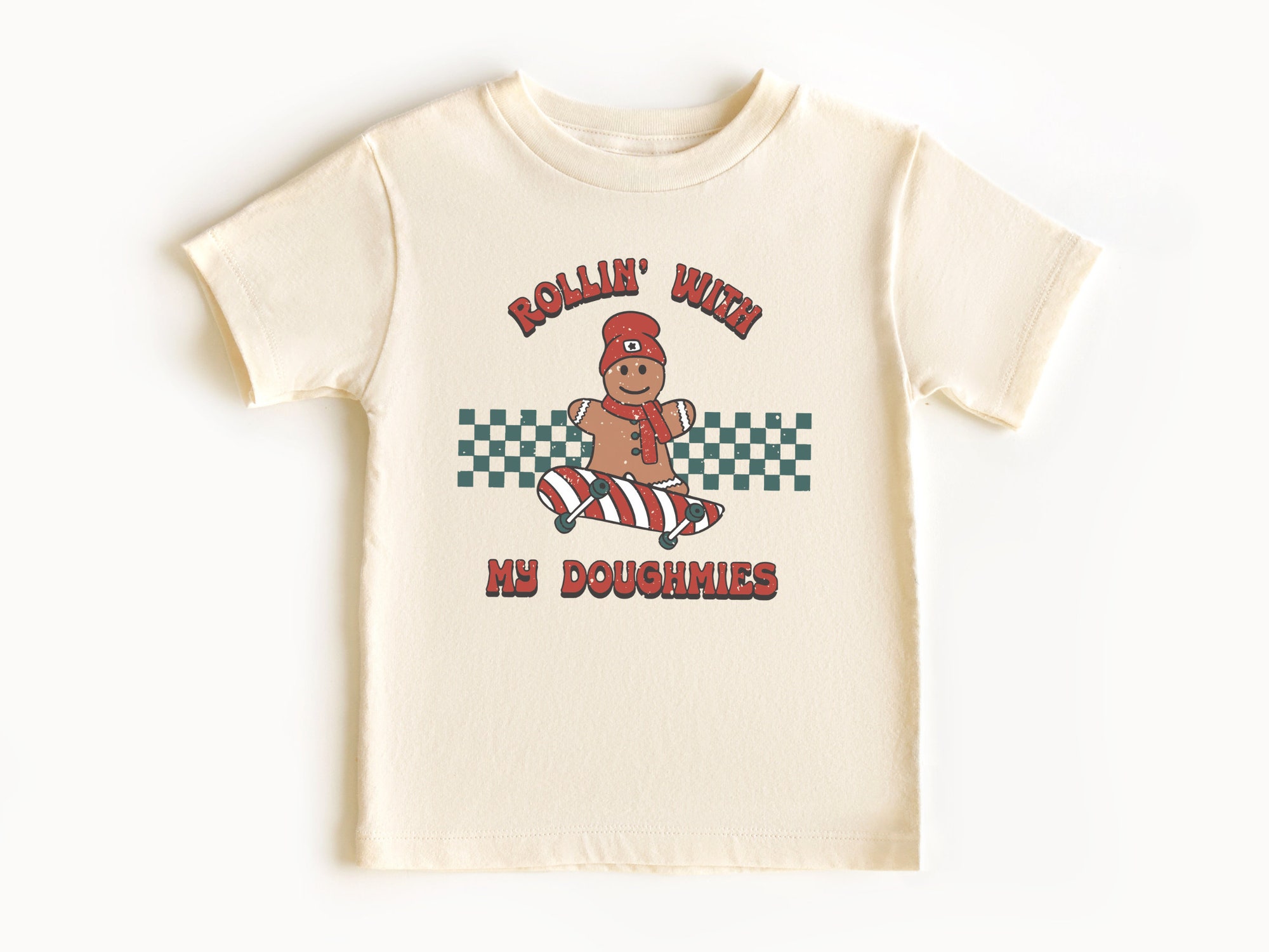 Rollin' With My Doughmies Toddler Shirt - Cute Kids Christmas Tee image 1