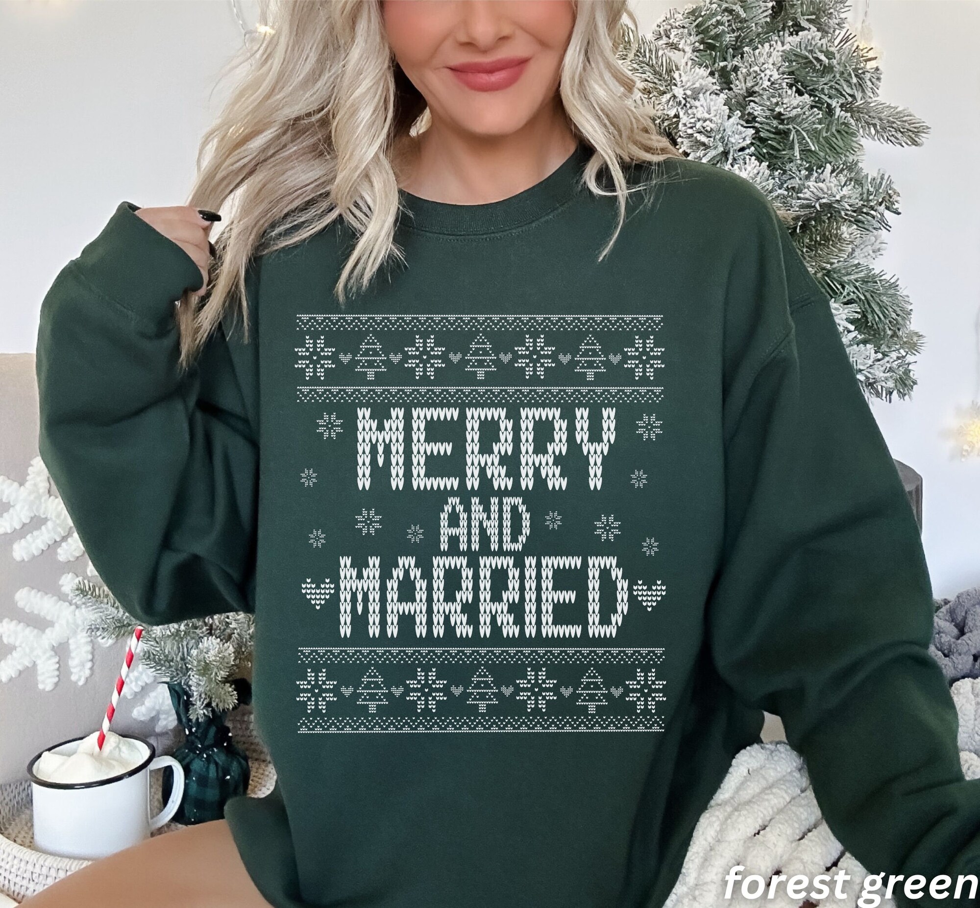 Newlywed Ugly Christmas Sweaters - Merry & Married Couples Edition image 3