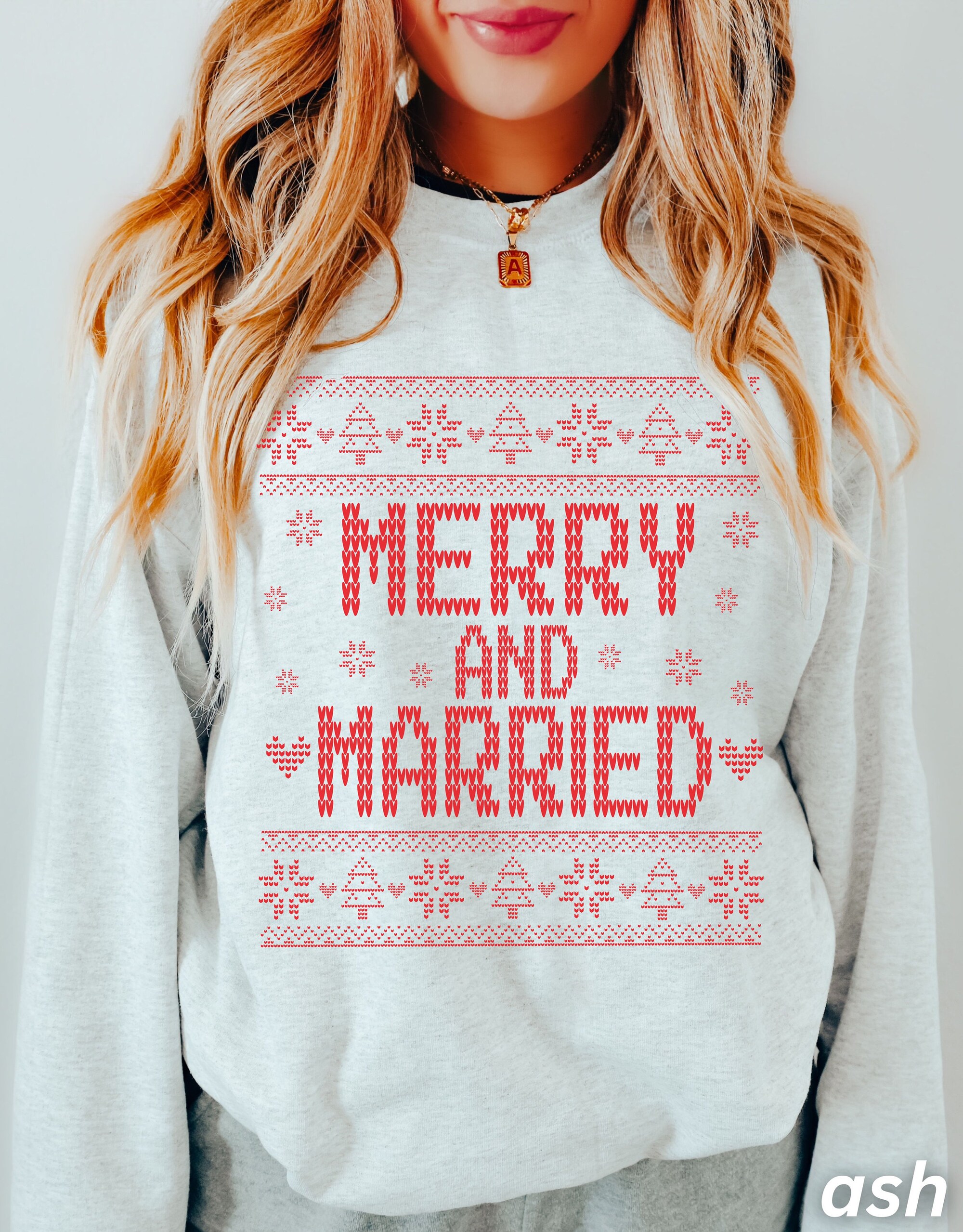 Newlywed Ugly Christmas Sweaters - Merry & Married Couples Edition image 1